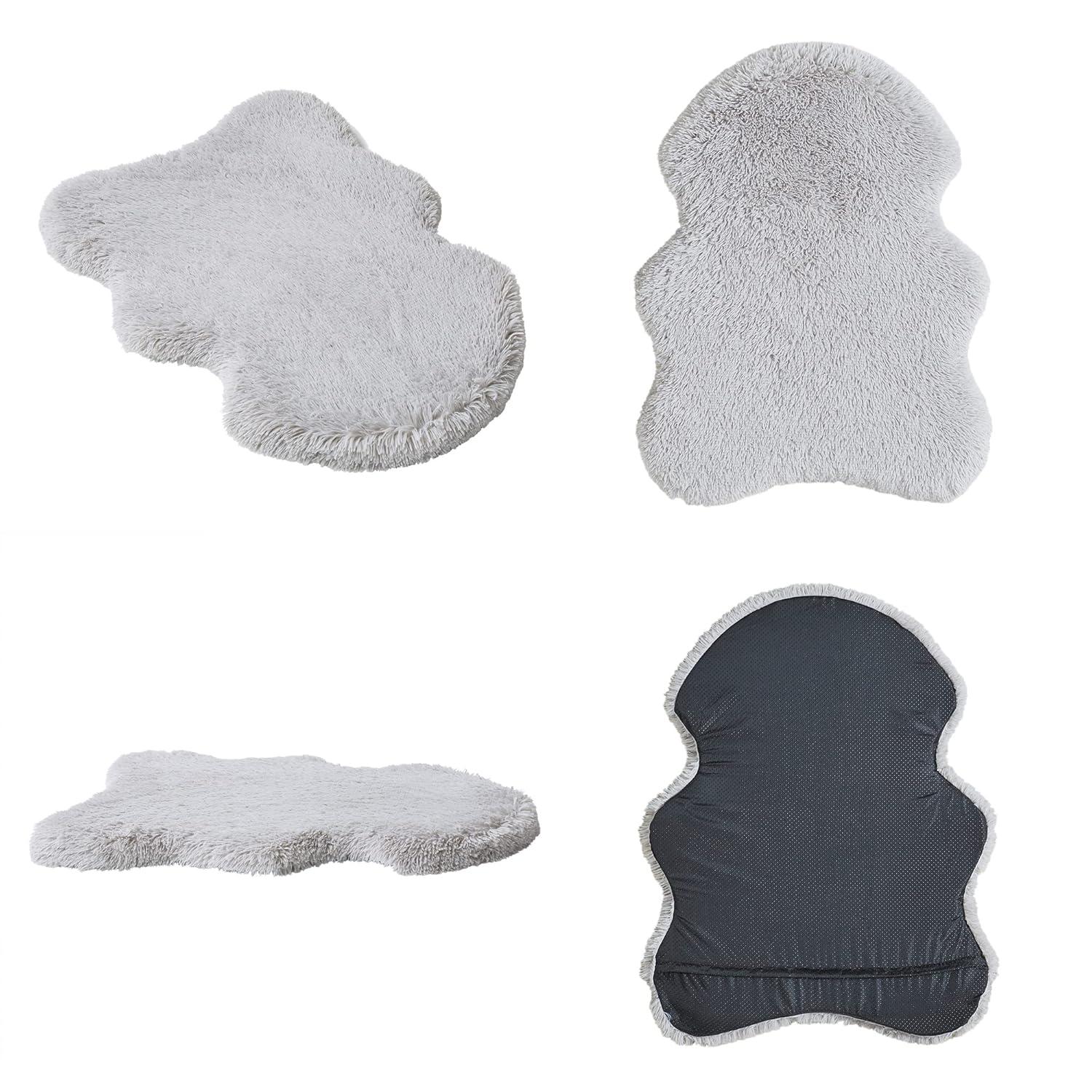 Friends Forever Nala Puprug Faux Fur Orthopedic Dog Bed with Foam, Pup Faux Fur Rug with Removable Bed Cover