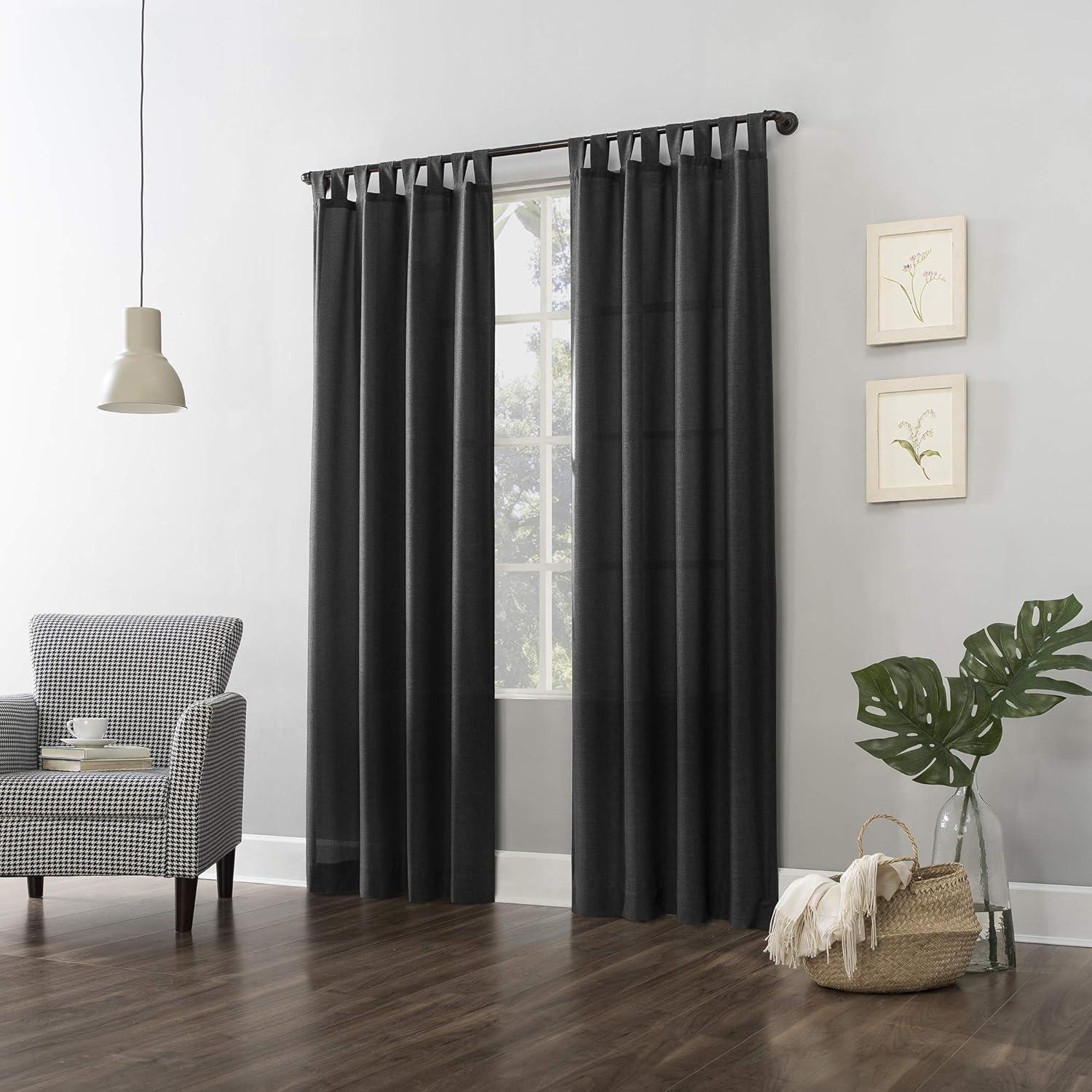 No. 918 Light Filtering Semi-Sheer Joshua Heathered Texture Tab Top Curtain Panel