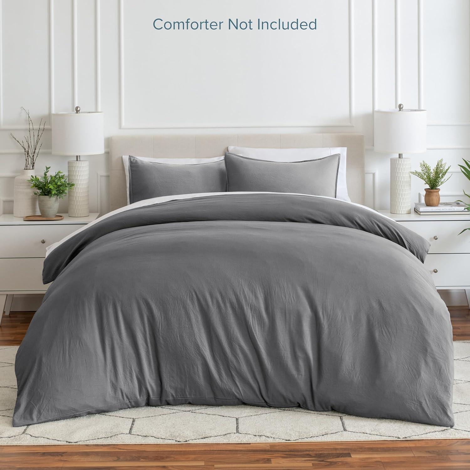 Bare Home Washed Microfiber Duvet Cover Set