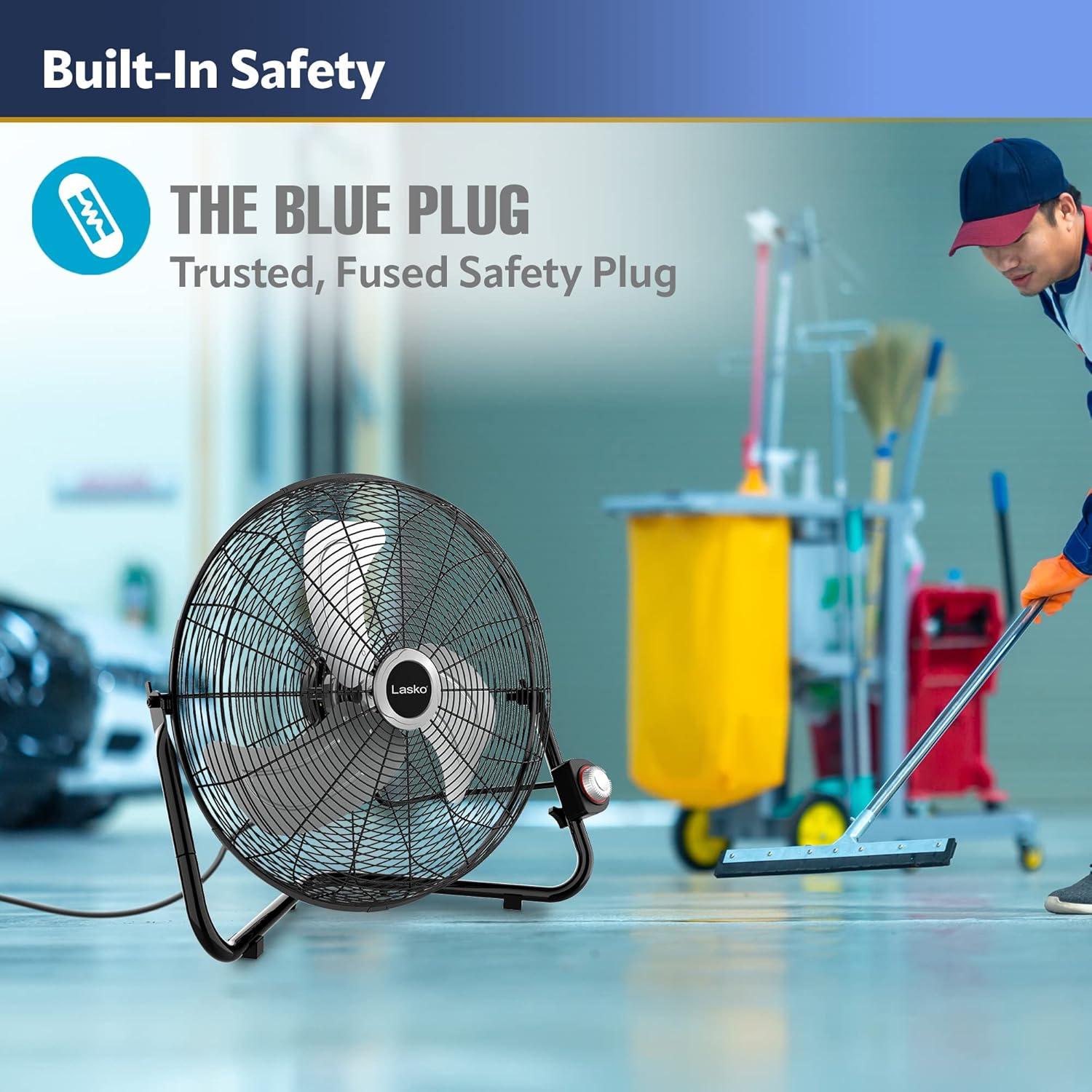 Lasko QuickMount 20" 3-Speed Max Performance High Velocity Wall Mounted Floor Fan, 2264QM