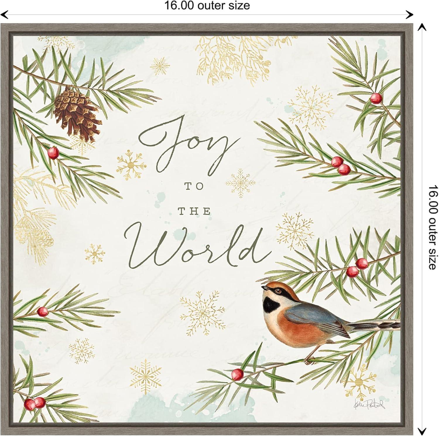 Amanti Art Christmas Tradition III (Bird) by Katie Pertiet Canvas Wall Art Print Framed 16 x 16-in.