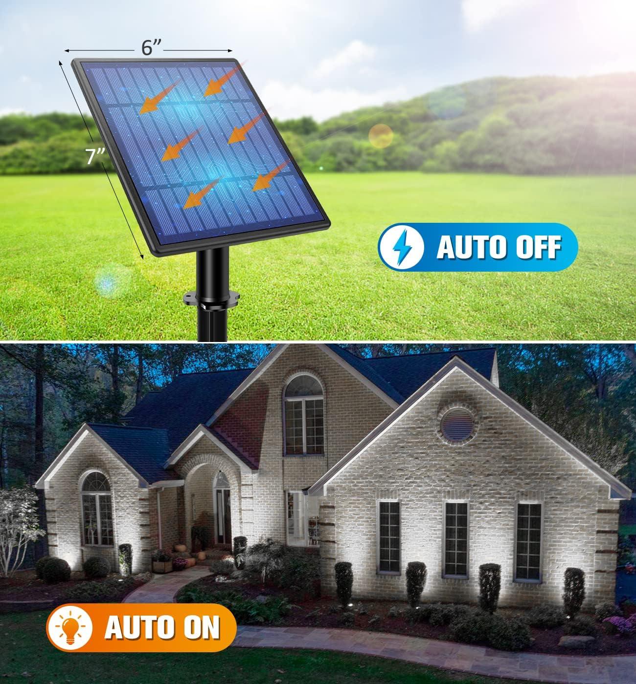 Black Solar Powered LED Pathway Lights with White Shade