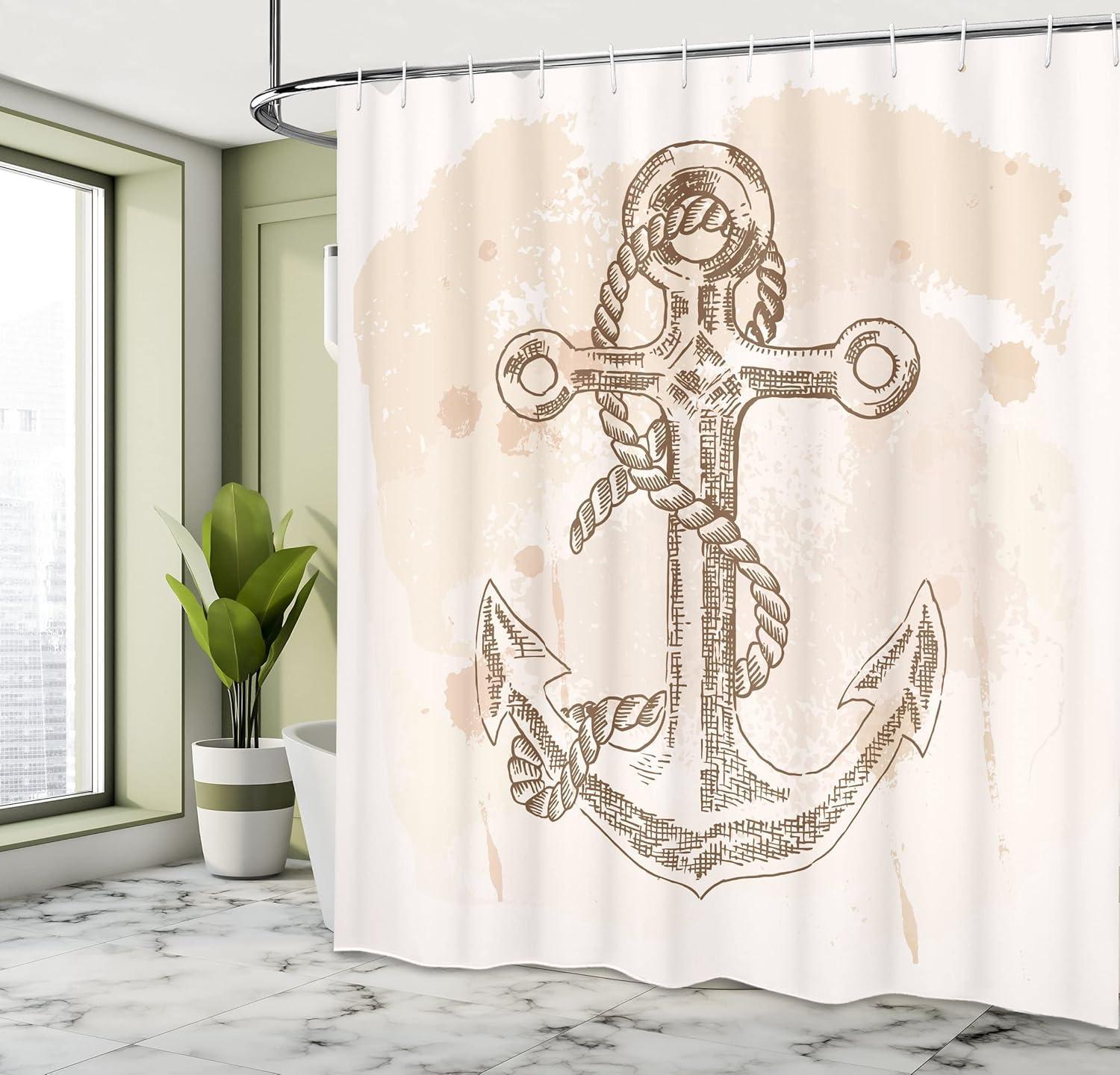 Shower Curtain with Hooks Included