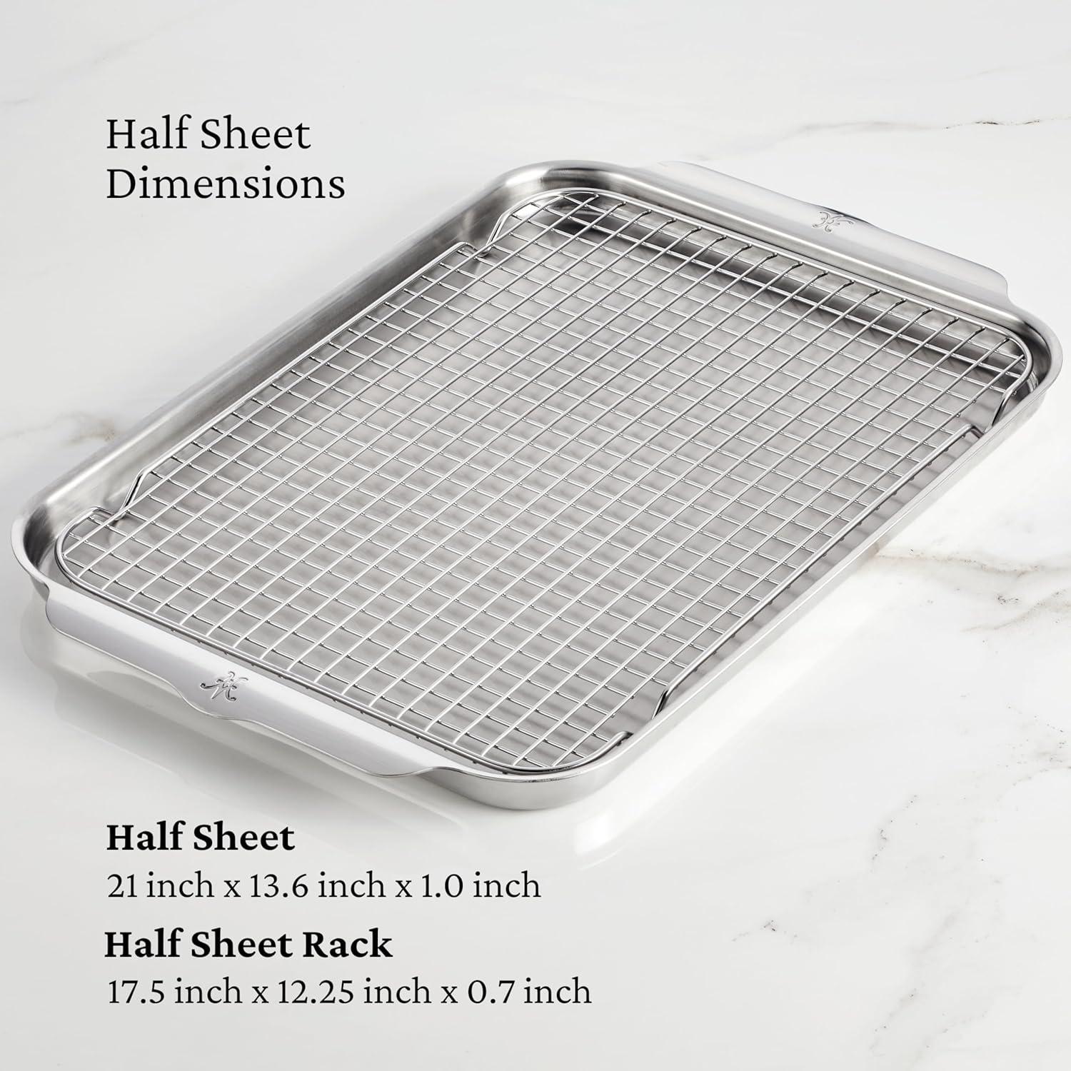 Stainless Steel and Aluminum Baking Sheet Set with Rack