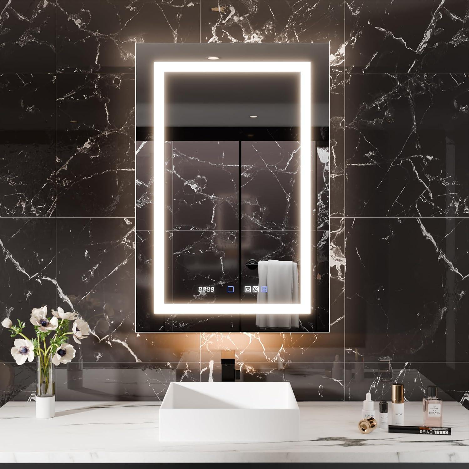 MEDUNJESS 72''x36'' Surface or Recessed Mount LED Medicine Cabinet with Mirror and Defogger 3 doors Medicine Cabinet
