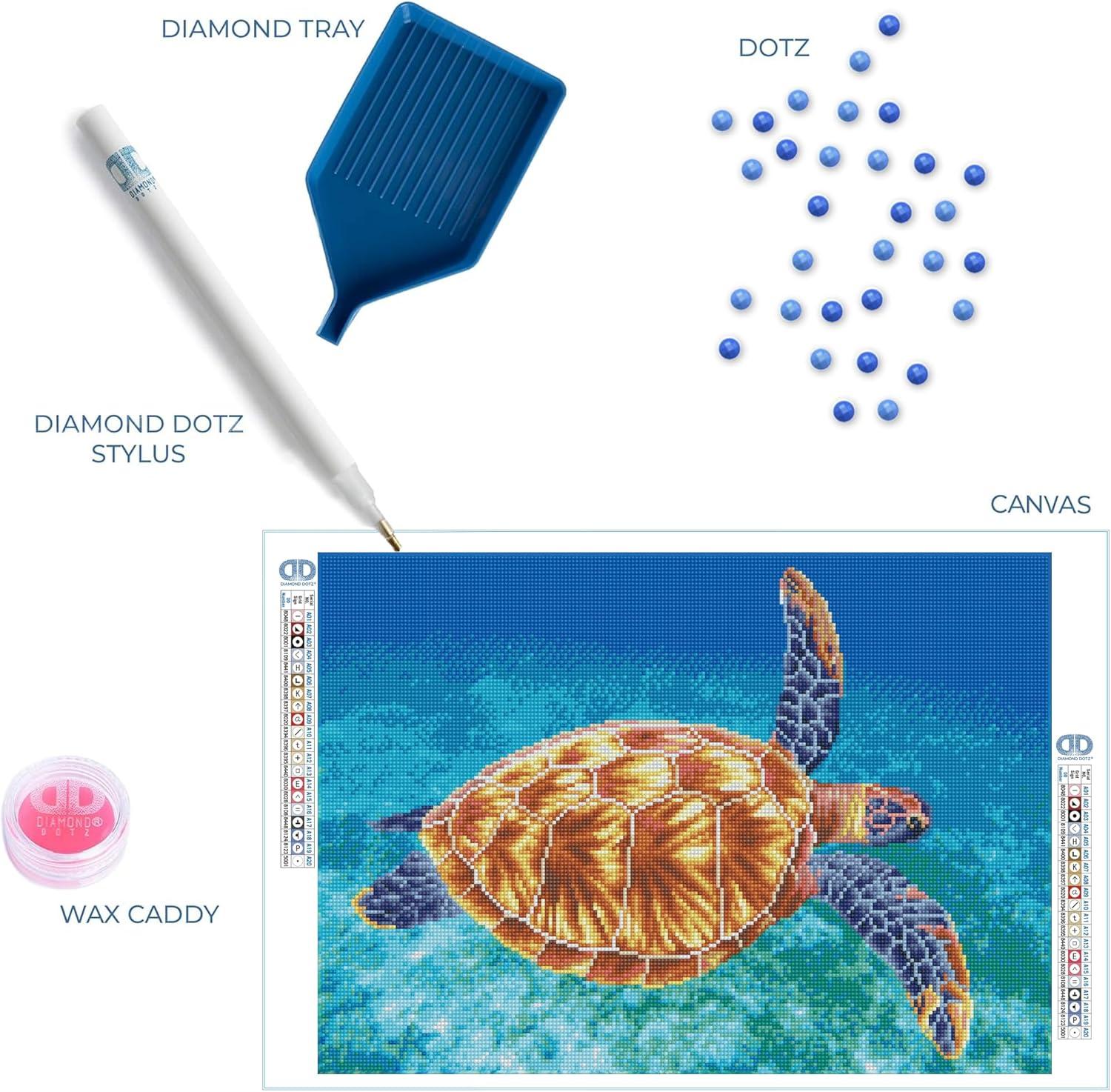 Graceful Swimmer Turtle Square Diamond Painting Kit 14.57" x 20.47"
