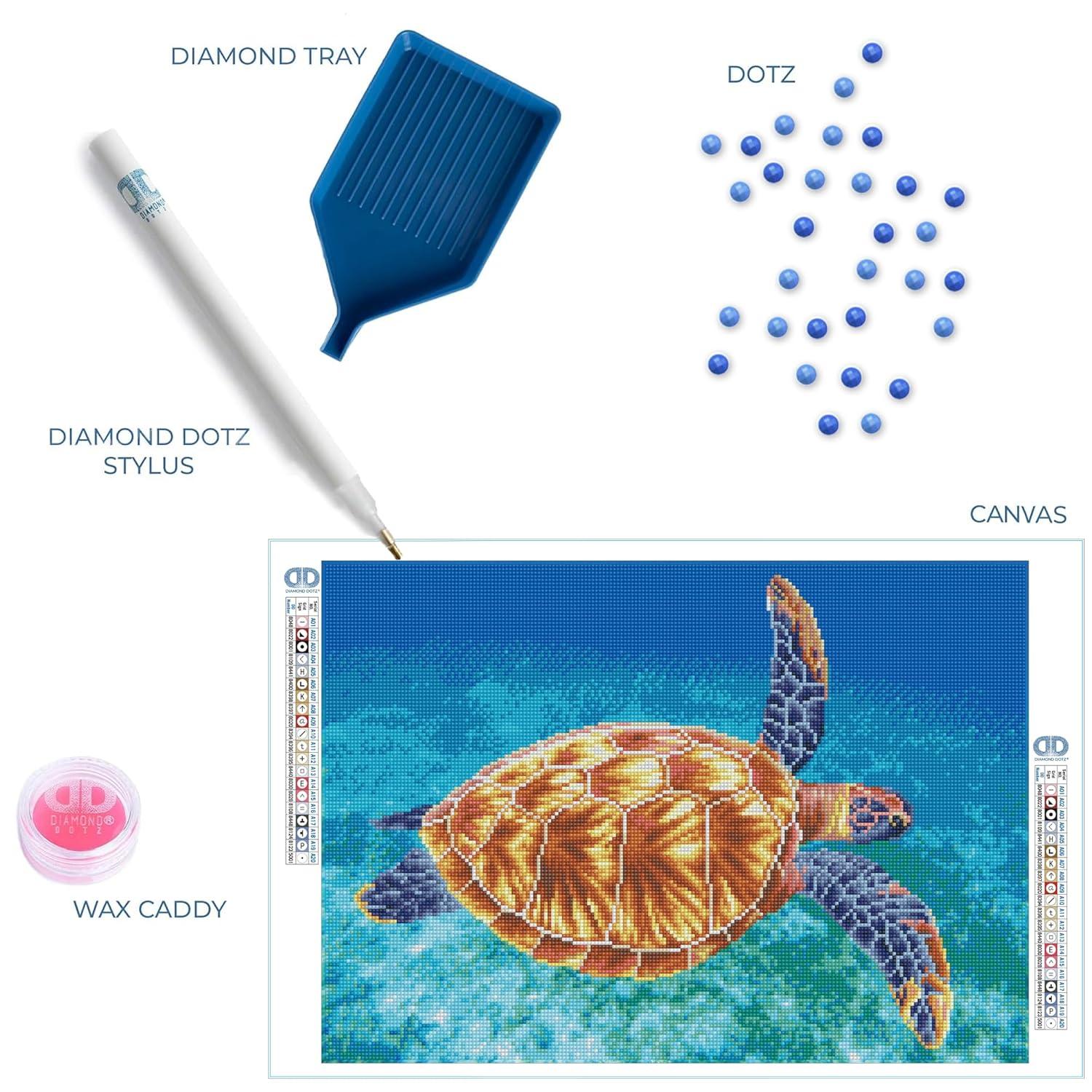 Graceful Swimmer Turtle Square Diamond Painting Kit 14.57" x 20.47"