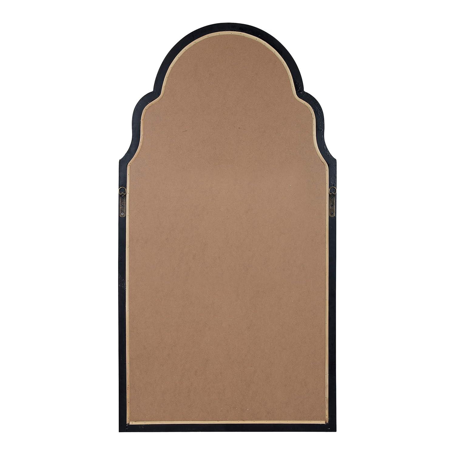 Kate and Laurel Damara Moroccan Scalloped Wall Mirror, 26 x 48, White, Decorative Mirror with Unique Shape and Distressed Finish for Farmhouse-Style Wall Decor