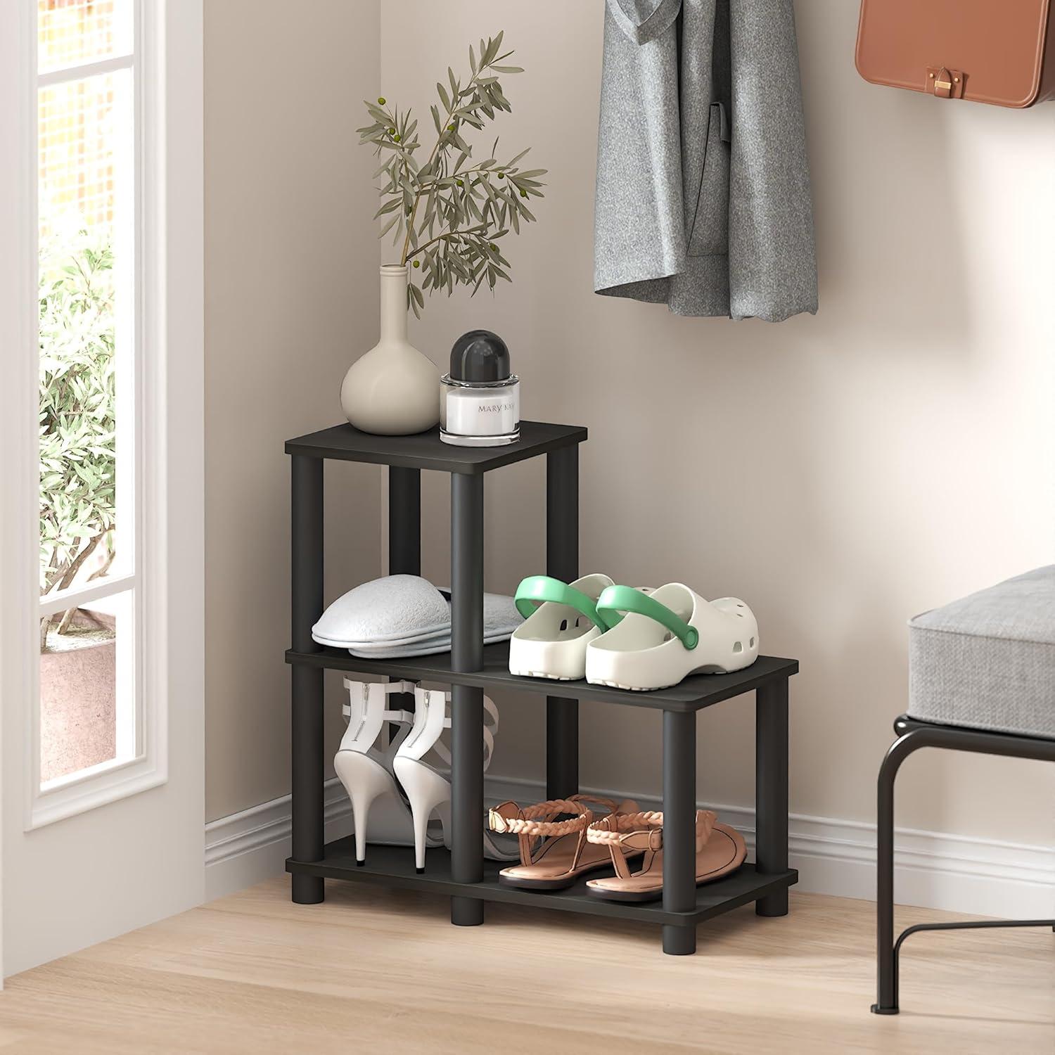 Furinno L-Shelf Open Decorative Bookshelf Multipurpose Bookcase,Espresso