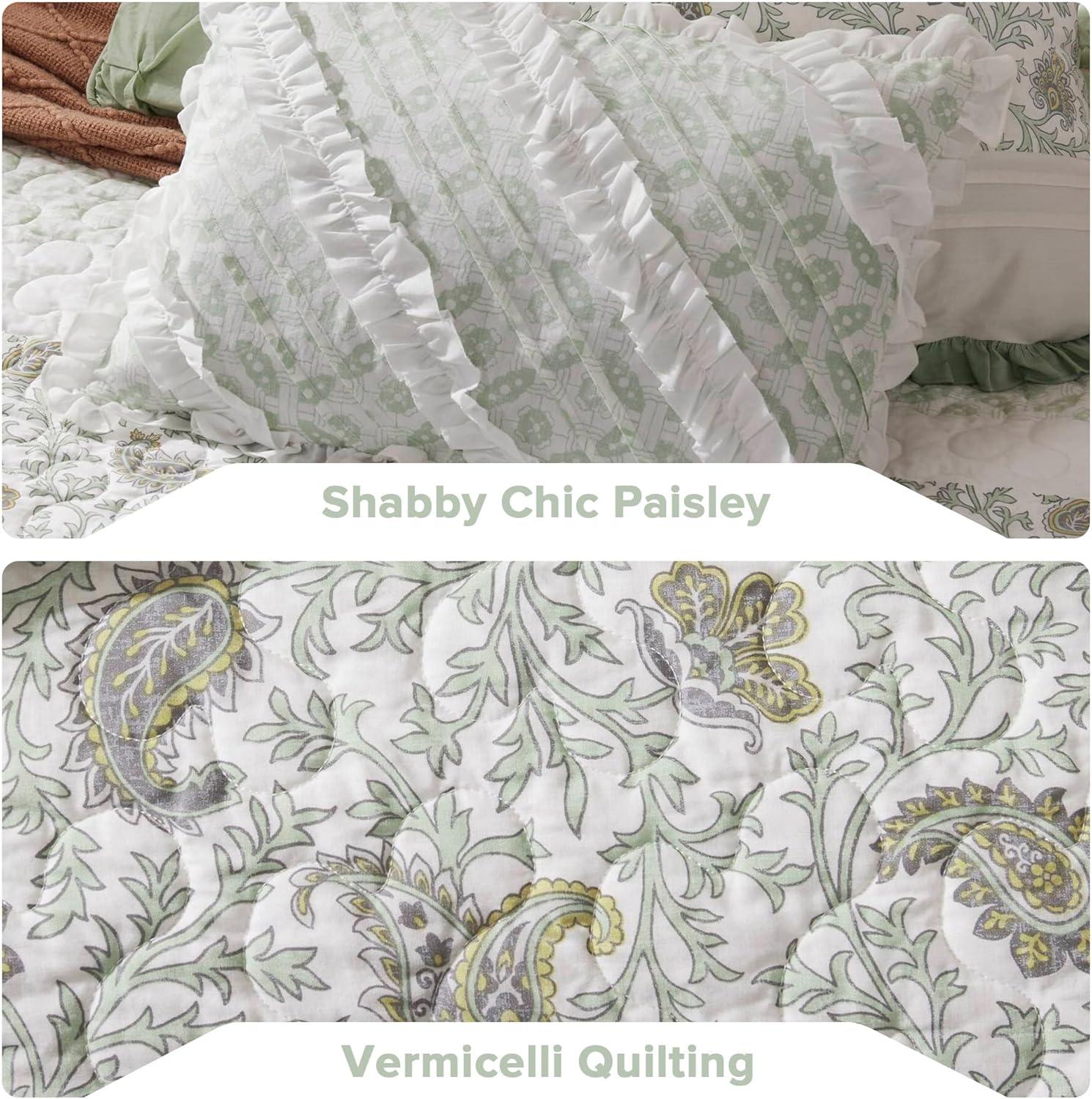 Madison Park Dawn 6 Piece Cotton Percale Quilt Set with Throw Pillows
