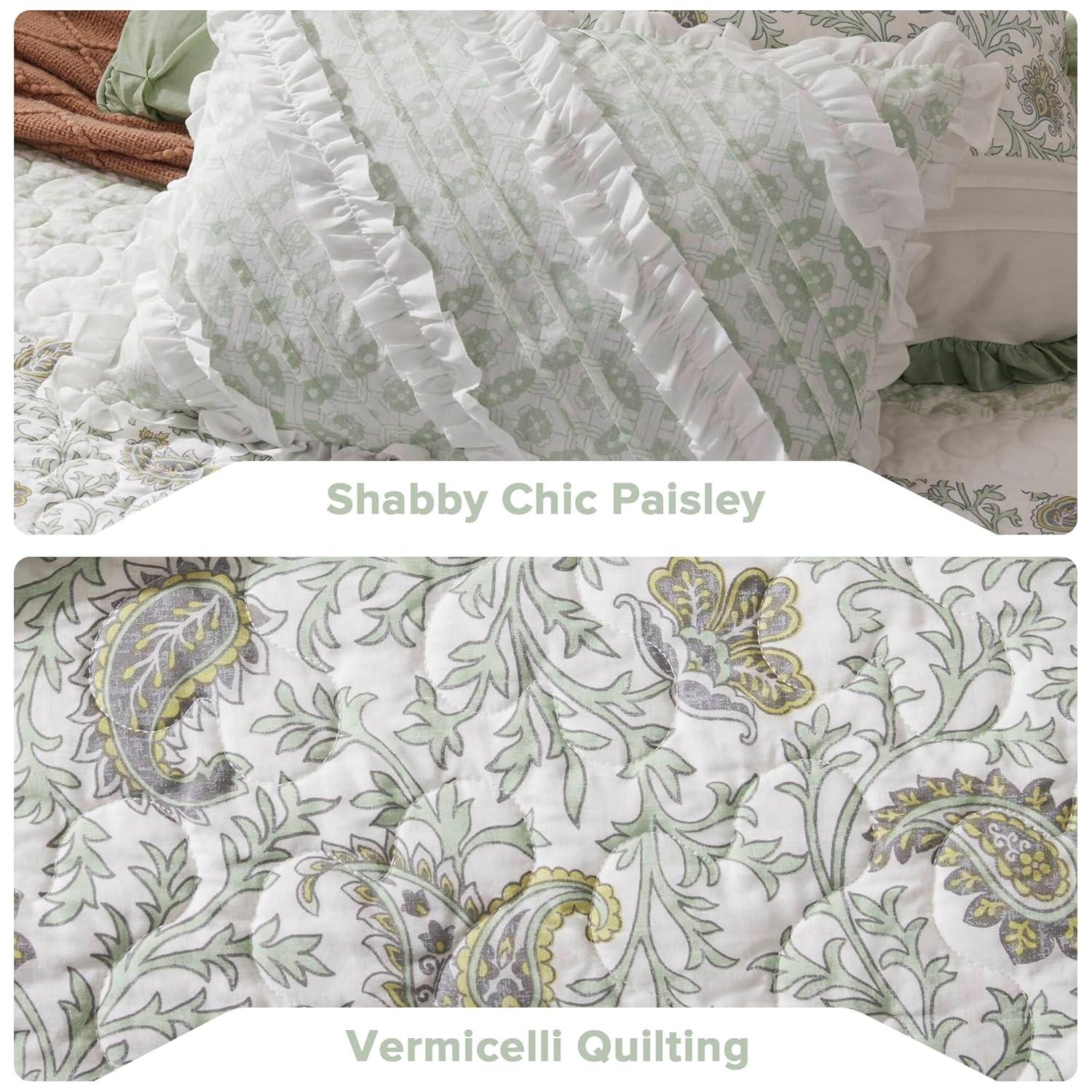 Madison Park Dawn 6 Piece Cotton Percale Quilt Set with Throw Pillows