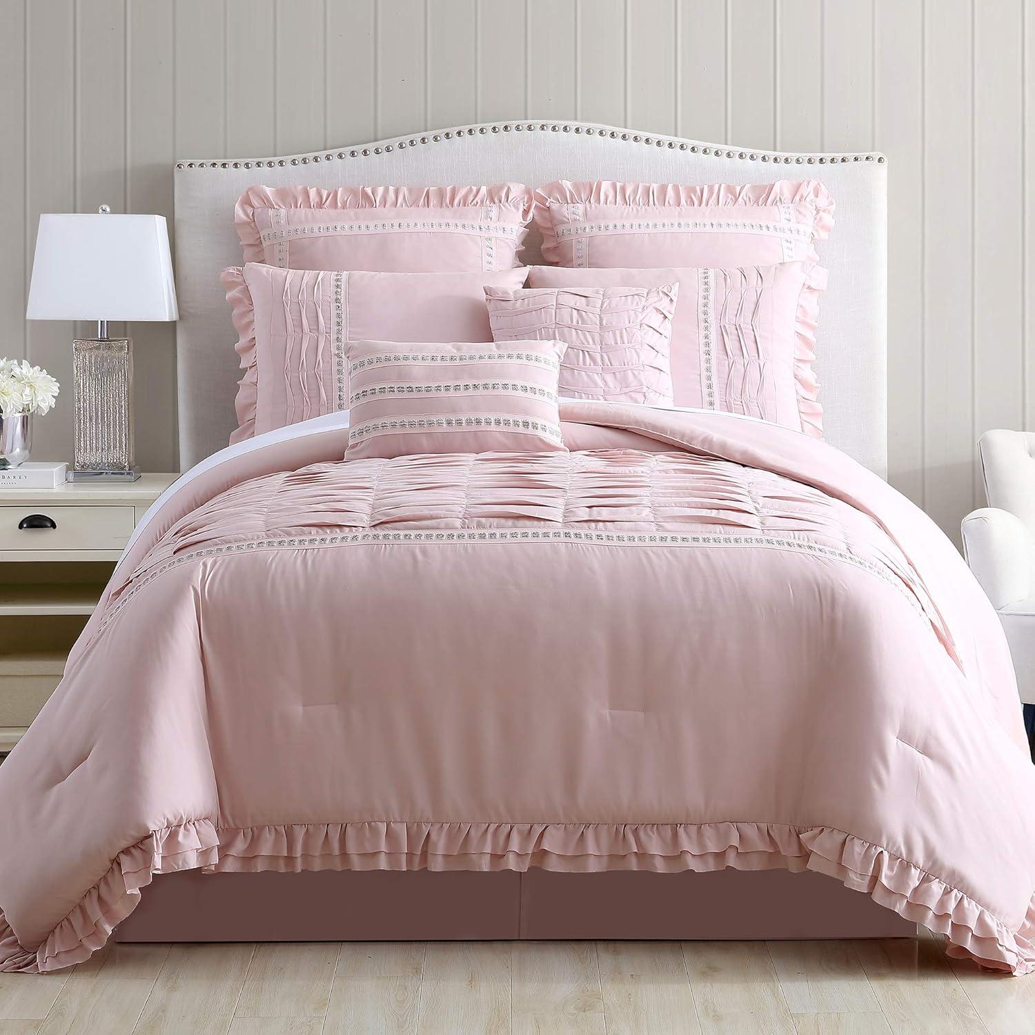 Mauve King Size Reversible Microfiber Comforter Set