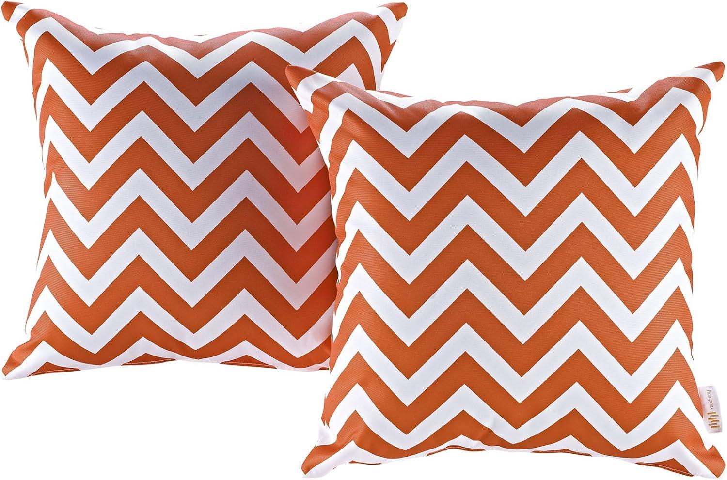 Modway Outdoor Indoor All Weather Patio Throw Pillow in Chevron