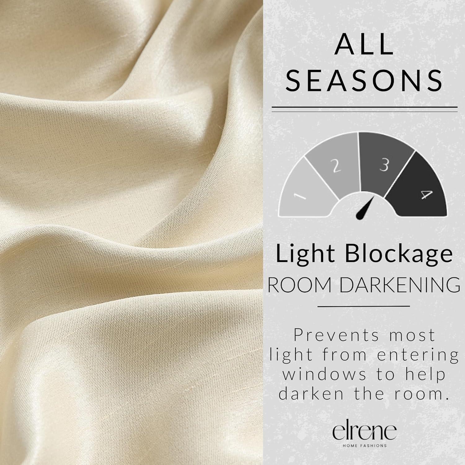 All Seasons Single Blackout Window Curtain Panel - 52" x 84" - Ivory - Elrene Home Fashions