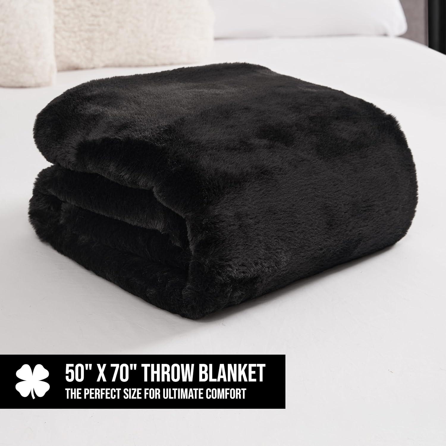Lucky Brand Reversible Solid Rabbit Mink Faux Fur Luxurious & Soft Thow Blankets - 50" x 70" & Reviews | Wayfair