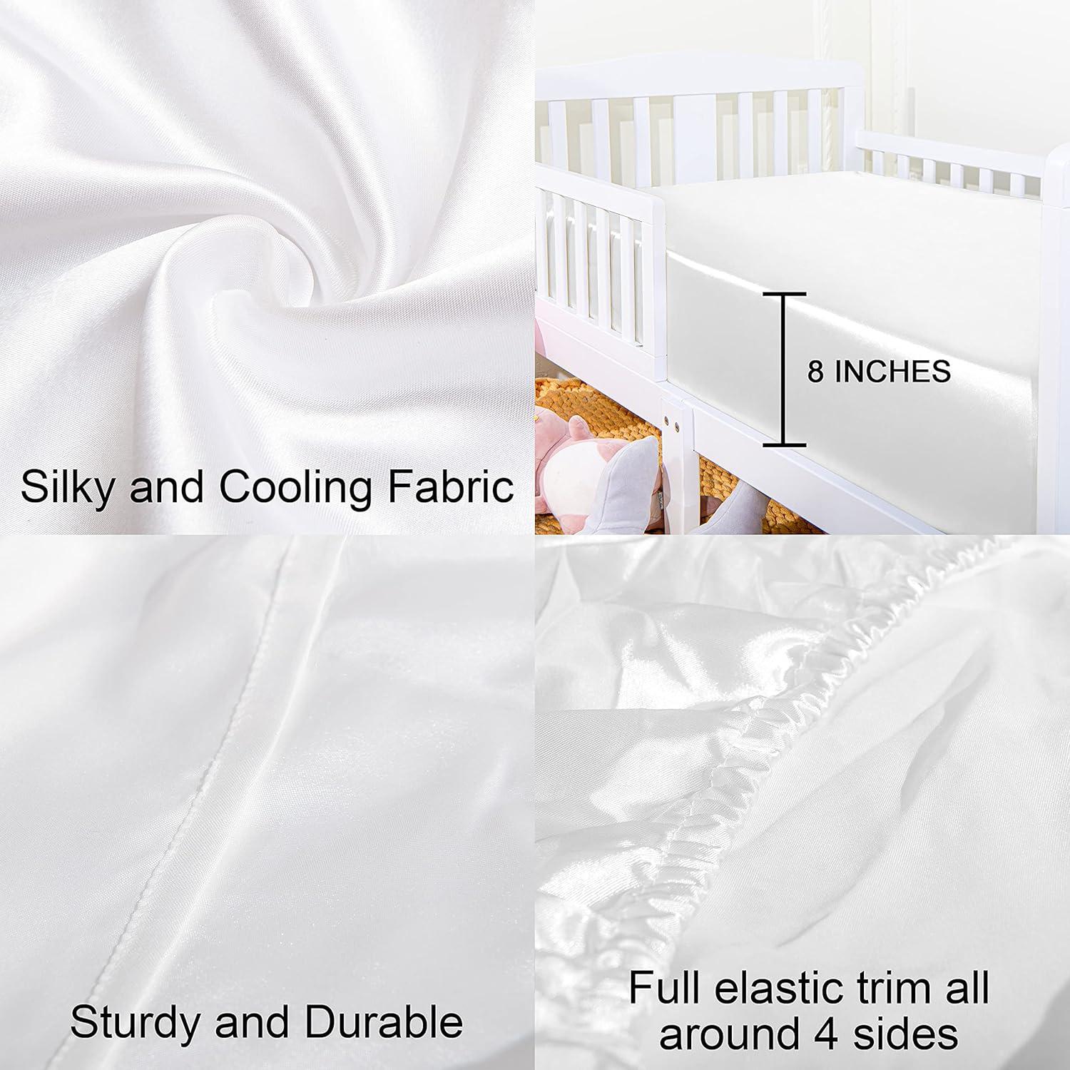 Brushed Microfiber Fitted Crib Sheet, Super Soft and Cozy Crib Sheet for Boys, Girls, 28x52 Inches, White - NTBAY