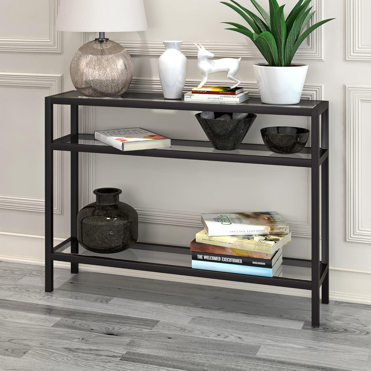 30' Metal Console Table in Black - Henn&Hart