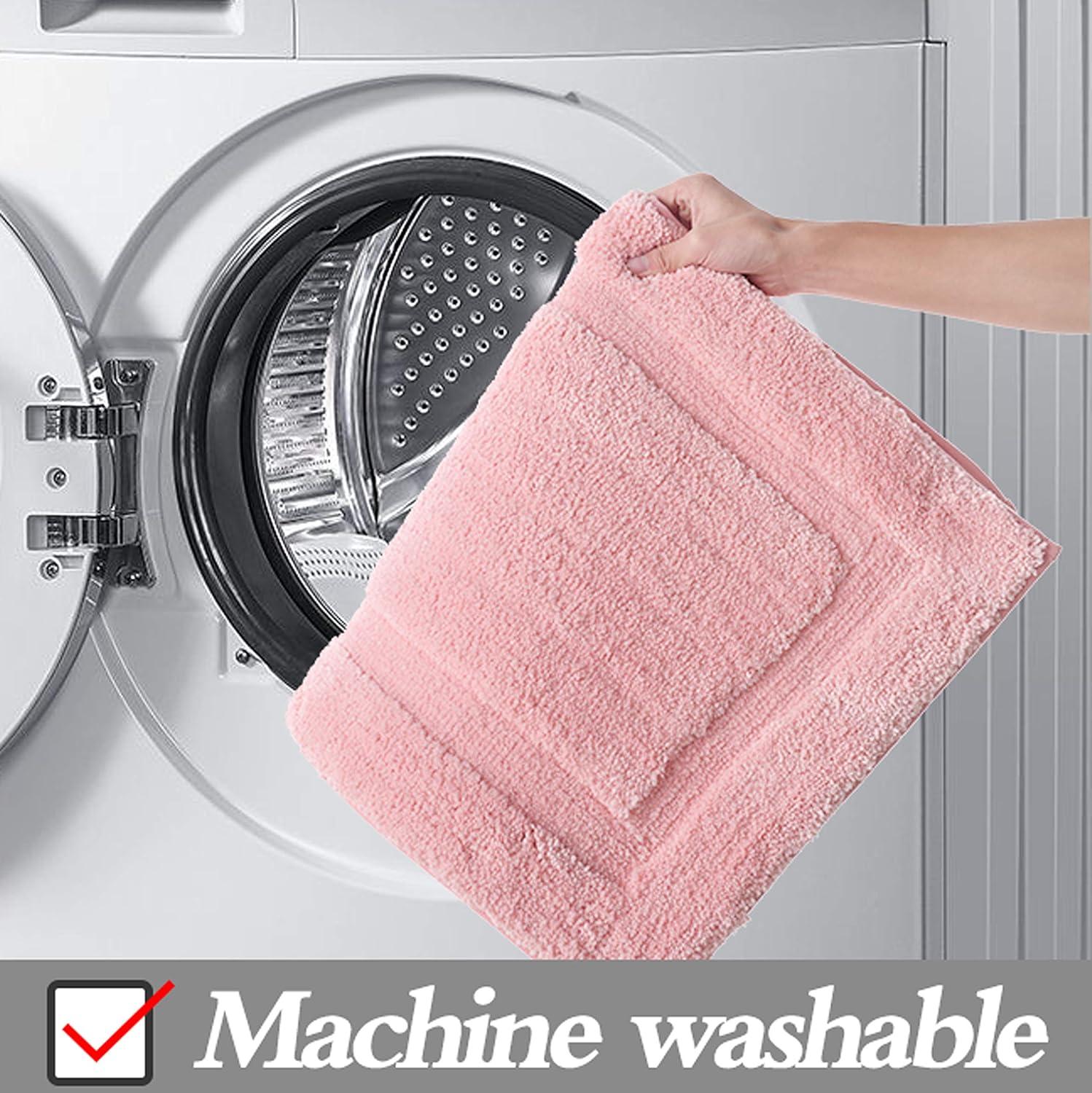 Pink Microfiber Non-Slip Waterproof Bath Mat