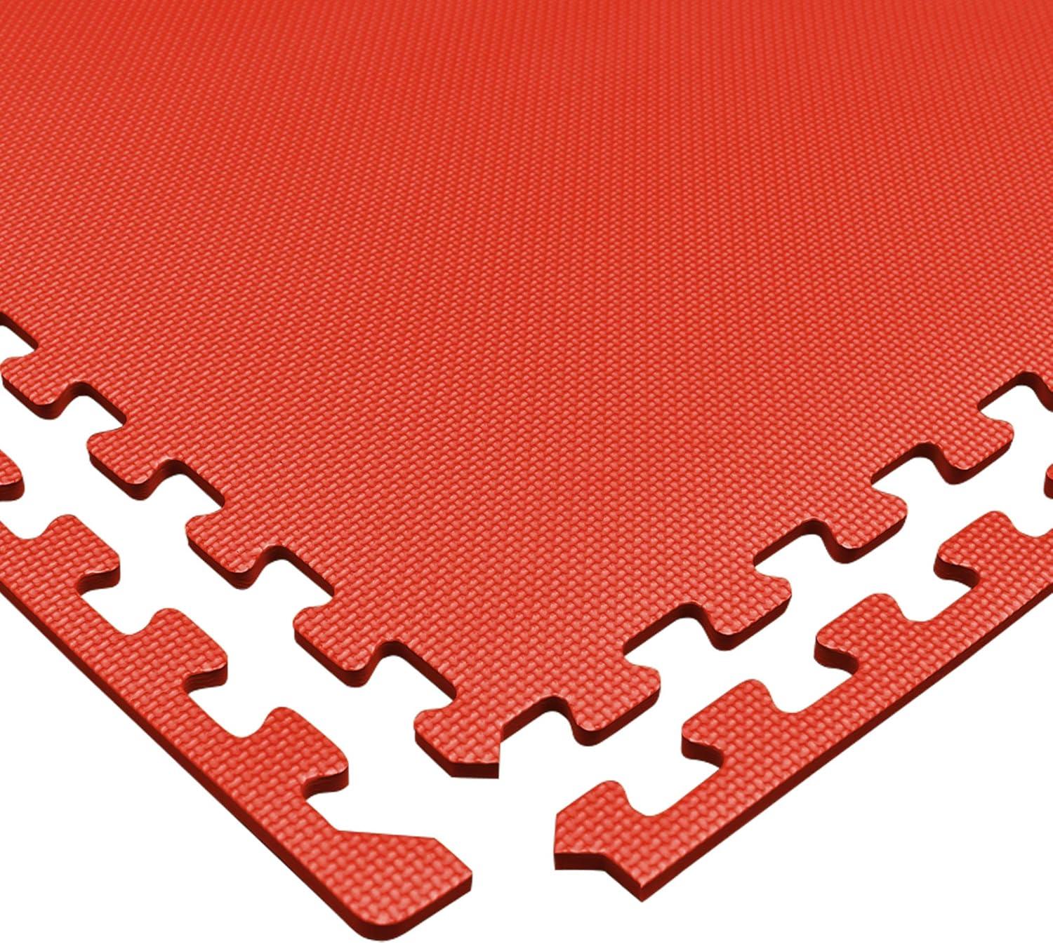 We Sell Mats 3/8 Inch Thick Multipurpose Exercise Floor Mat with EVA Foam, Interlocking Tiles, Anti-Fatigue for Home, or Gym, 24 in x 24