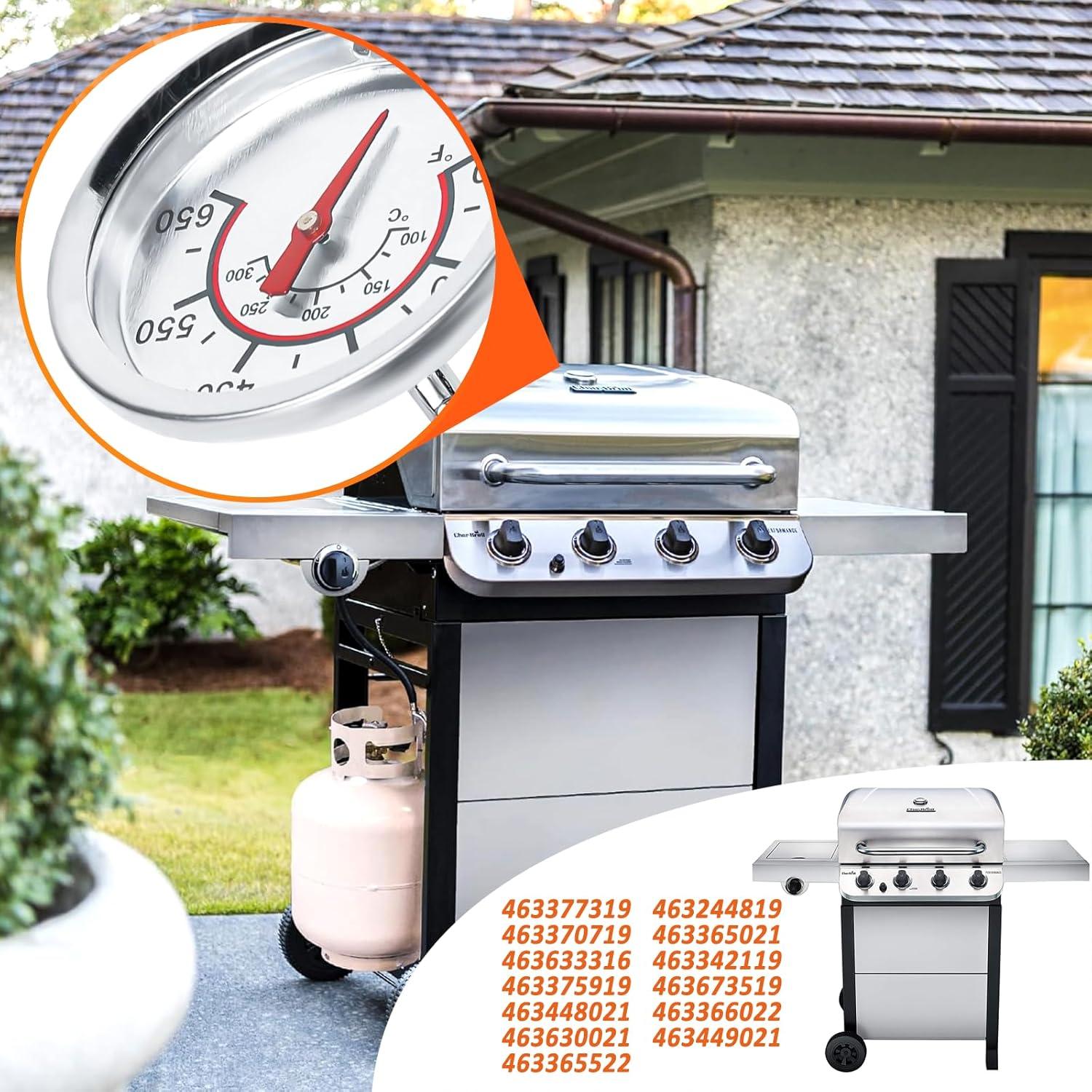 Hisencn 2.36'' Temperature Gauge for Charbroil Grill Replacement Parts, Grill Thermometer Gauge for Weber, Kenmore, Nexgrill, Brinkmann, Jenn Air Grill