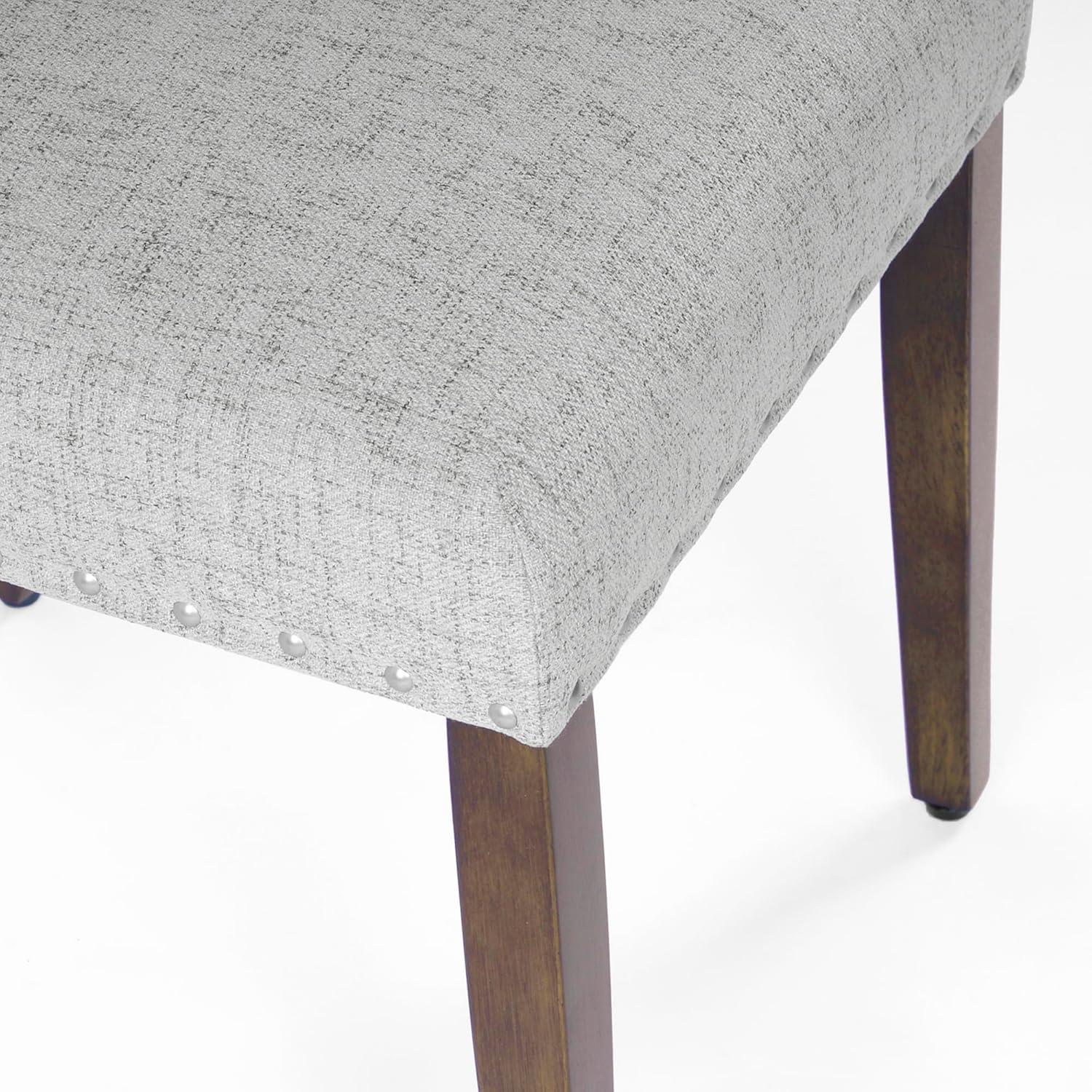 Set of 2 Stripe Dining Chairs Gray Woven - HomePop: Upholstered, Nailhead Trim, Farmhouse Style