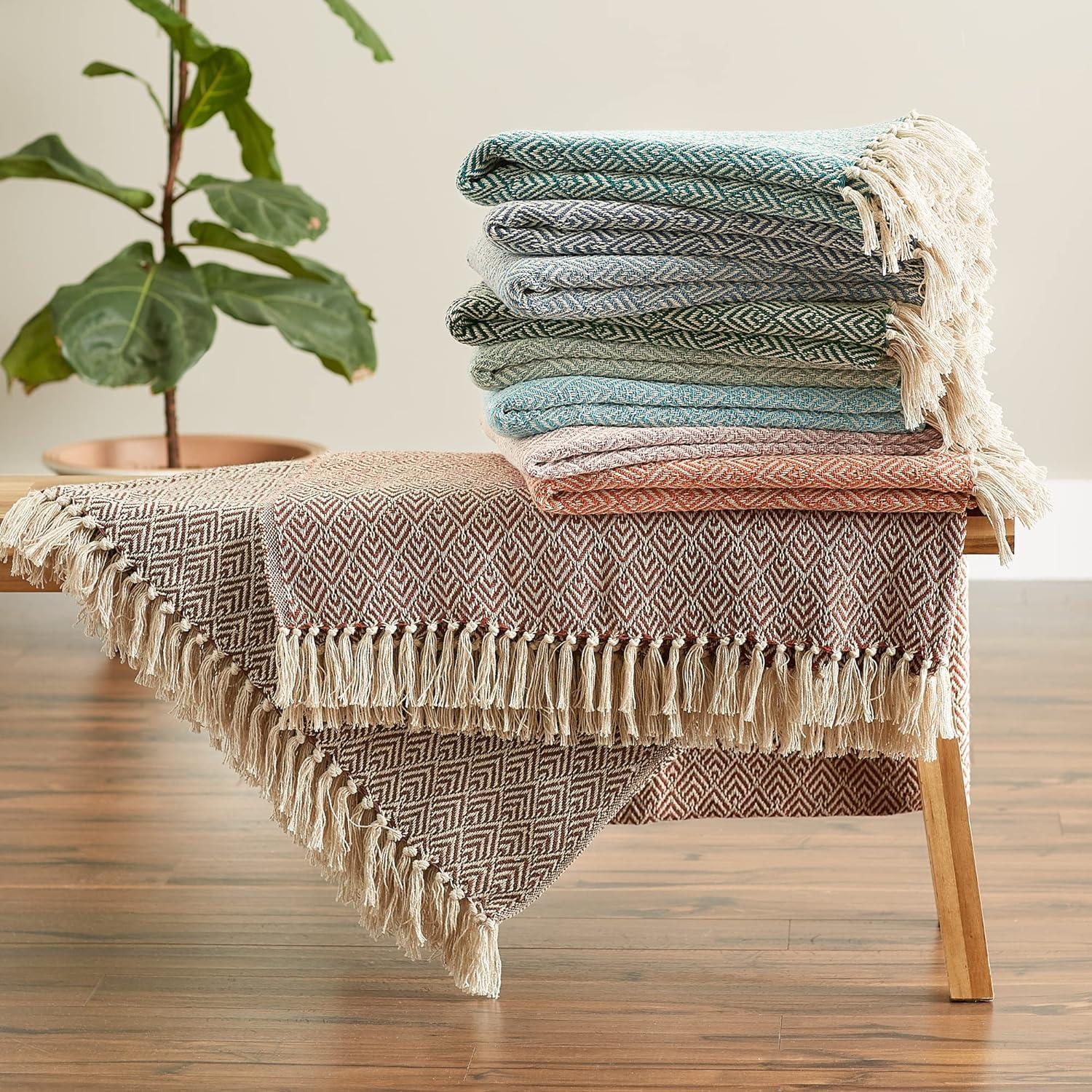 Design Imports Hand Woven Throw Blanket