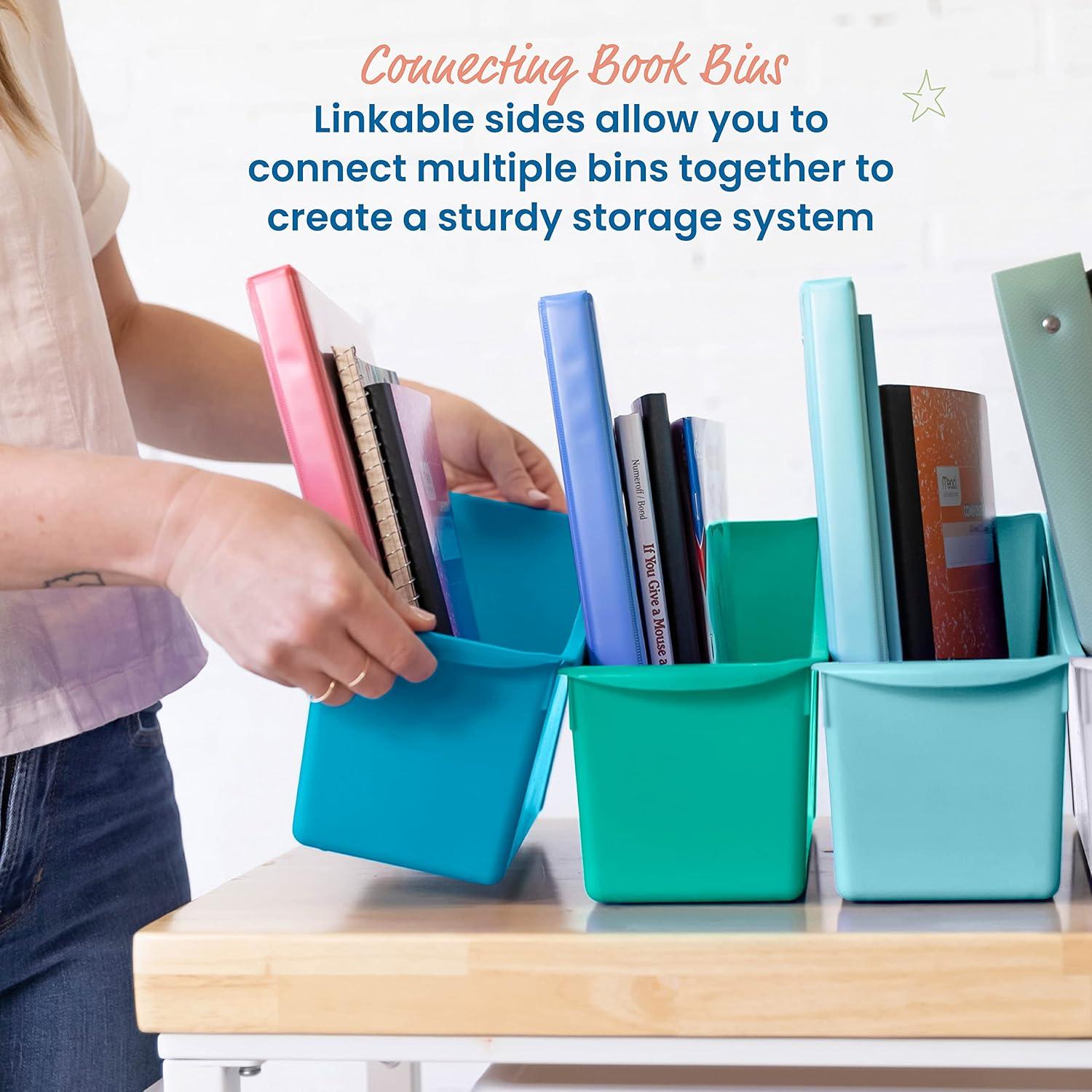 ECR4Kids Linking Book Bin, Interlocking Storage, 10-Piece