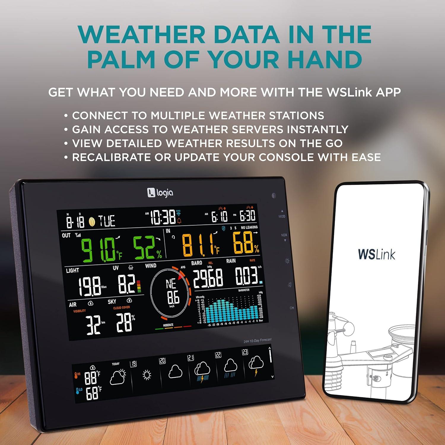Logia 6'' Solar Powered Wireless Outdoor Weather Station