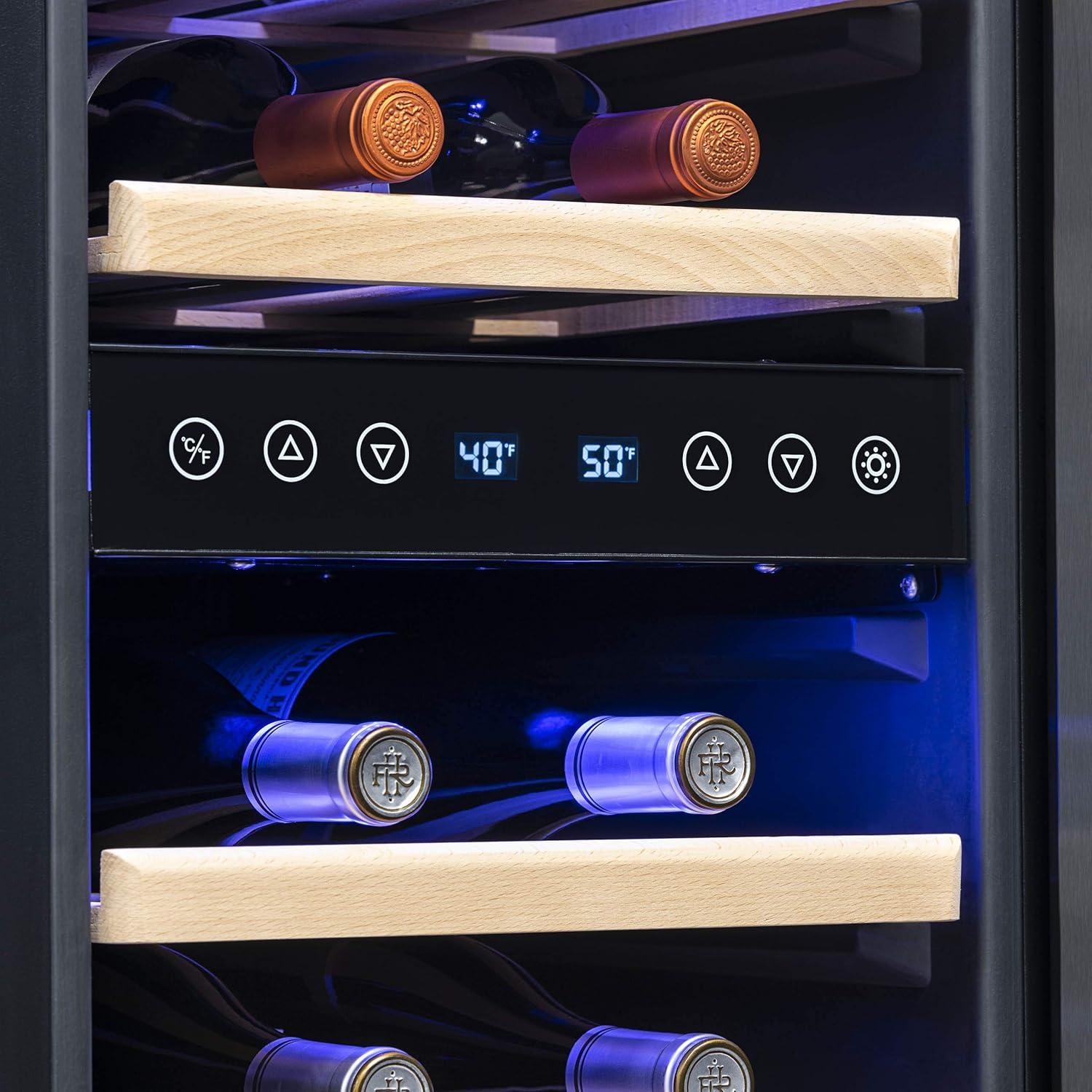 29 Bottle Stainless Steel Dual Zone Freestanding/Built-In Wine Refrigerator