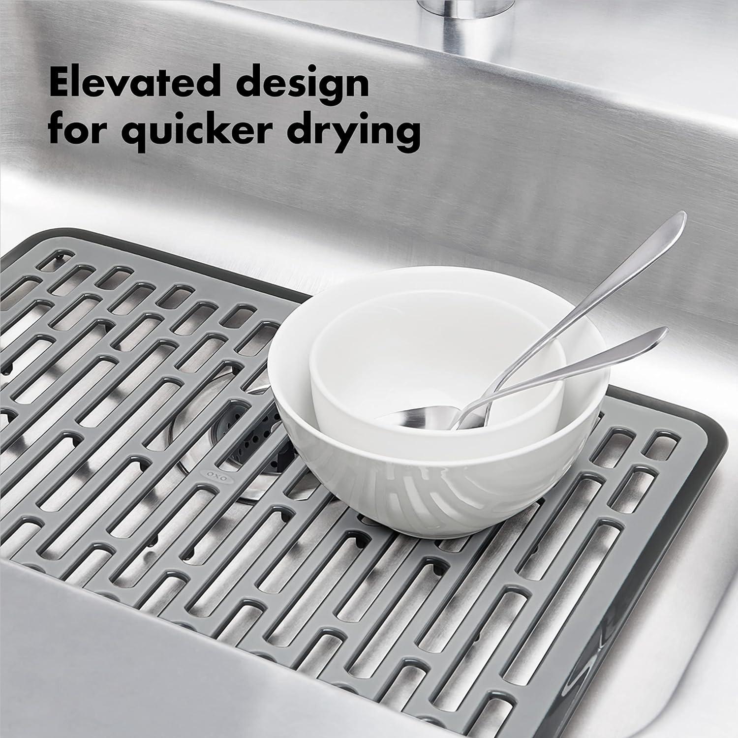 Large Gray Silicone Heat-Resistant Sink Mat