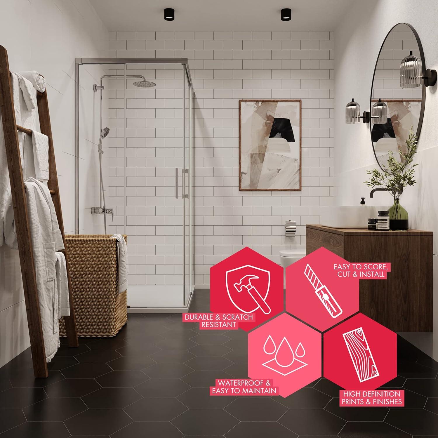 BaseCore HEX Gray 12 MIL x 5.75 in. W Waterproof Peel and Stick Vinyl Plank Sample