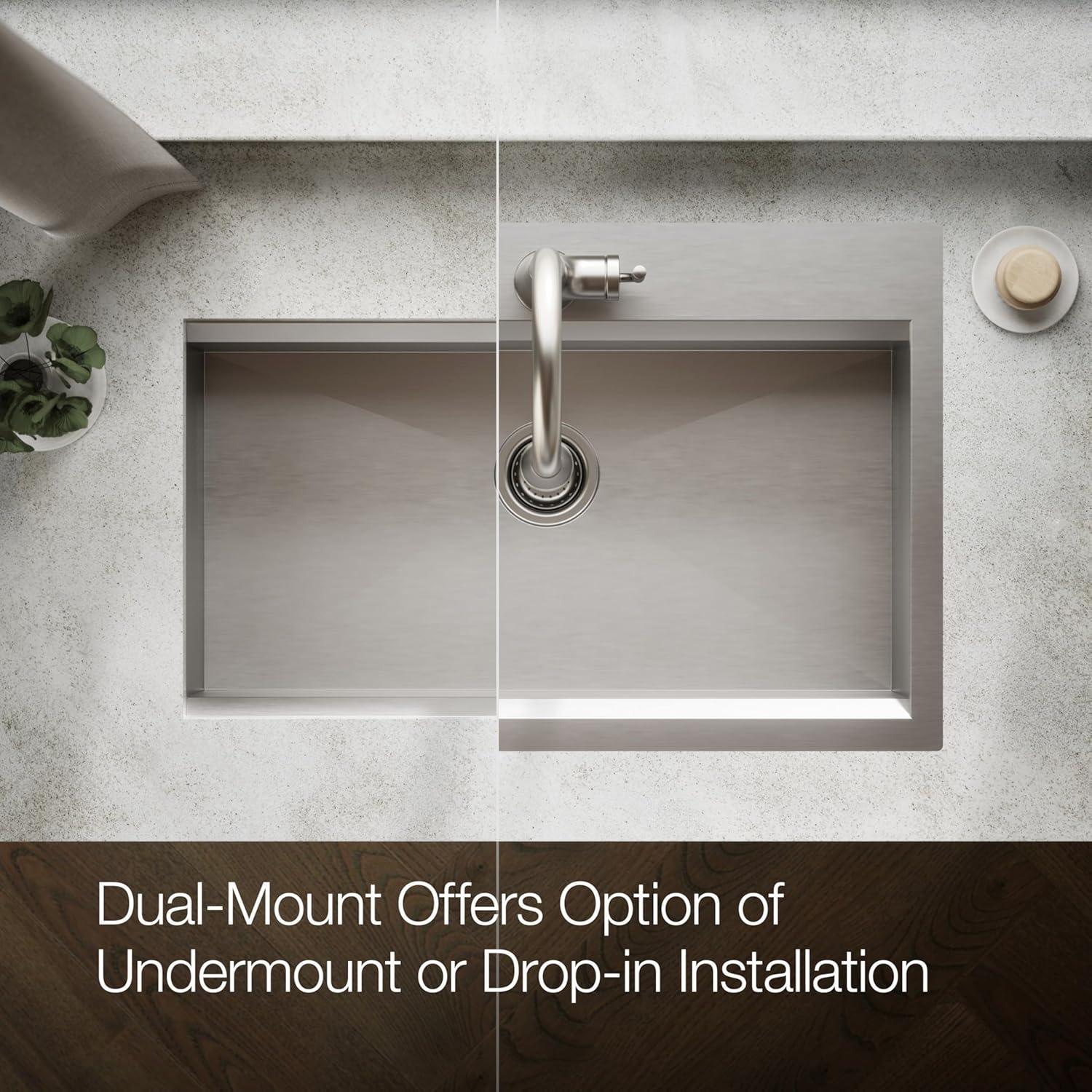 Task 33" x 22" Top-Mount/Undermount Single-Bowl Workstation Kitchen Sink With Accessories