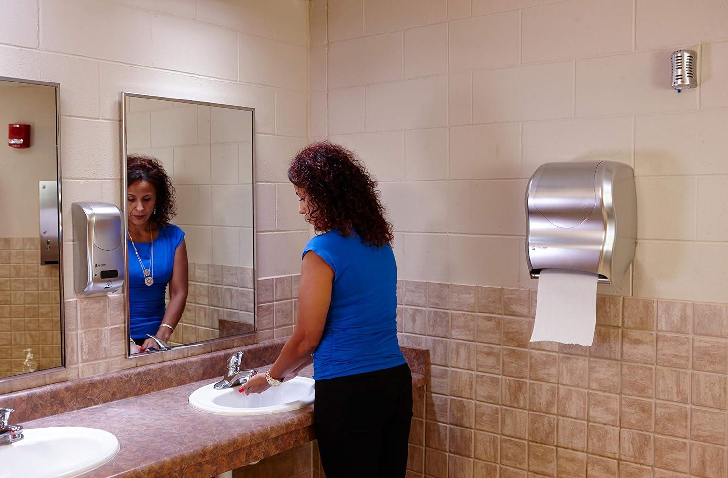 San Jamar Tear-N-Dry Touchless Roll Towel Dispenser, 16.75 x 10 x 12.5, Silver