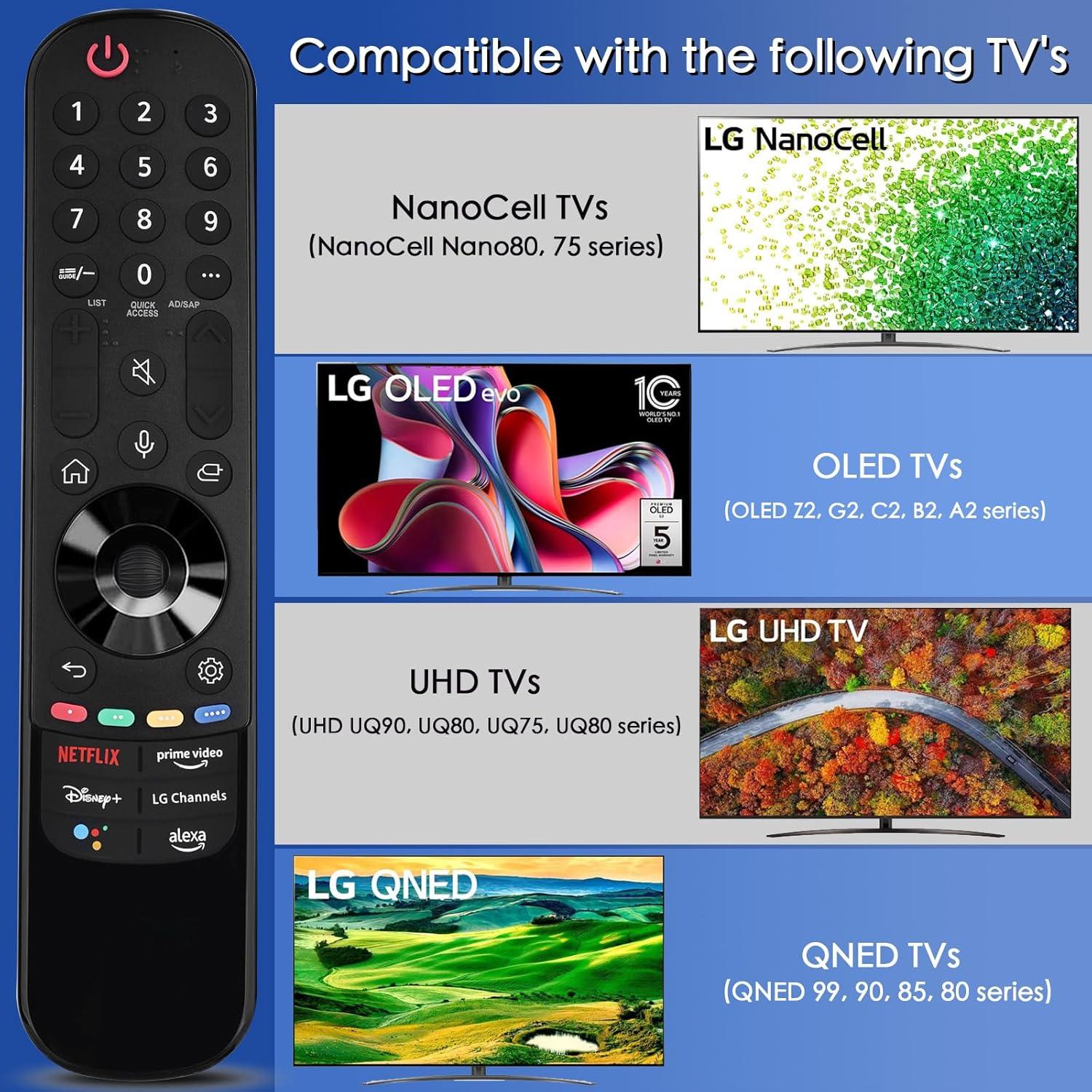 Black Voice Remote Control for LG Smart TV with Pointer and Voice Function