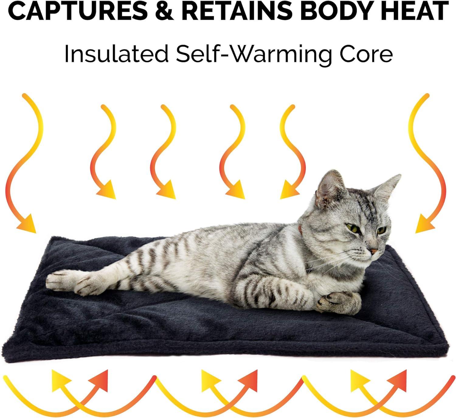 FurHaven Pet Products ThermaNAP™ Faux Fur Self-Warming Pet Bed Mat - Black, Small