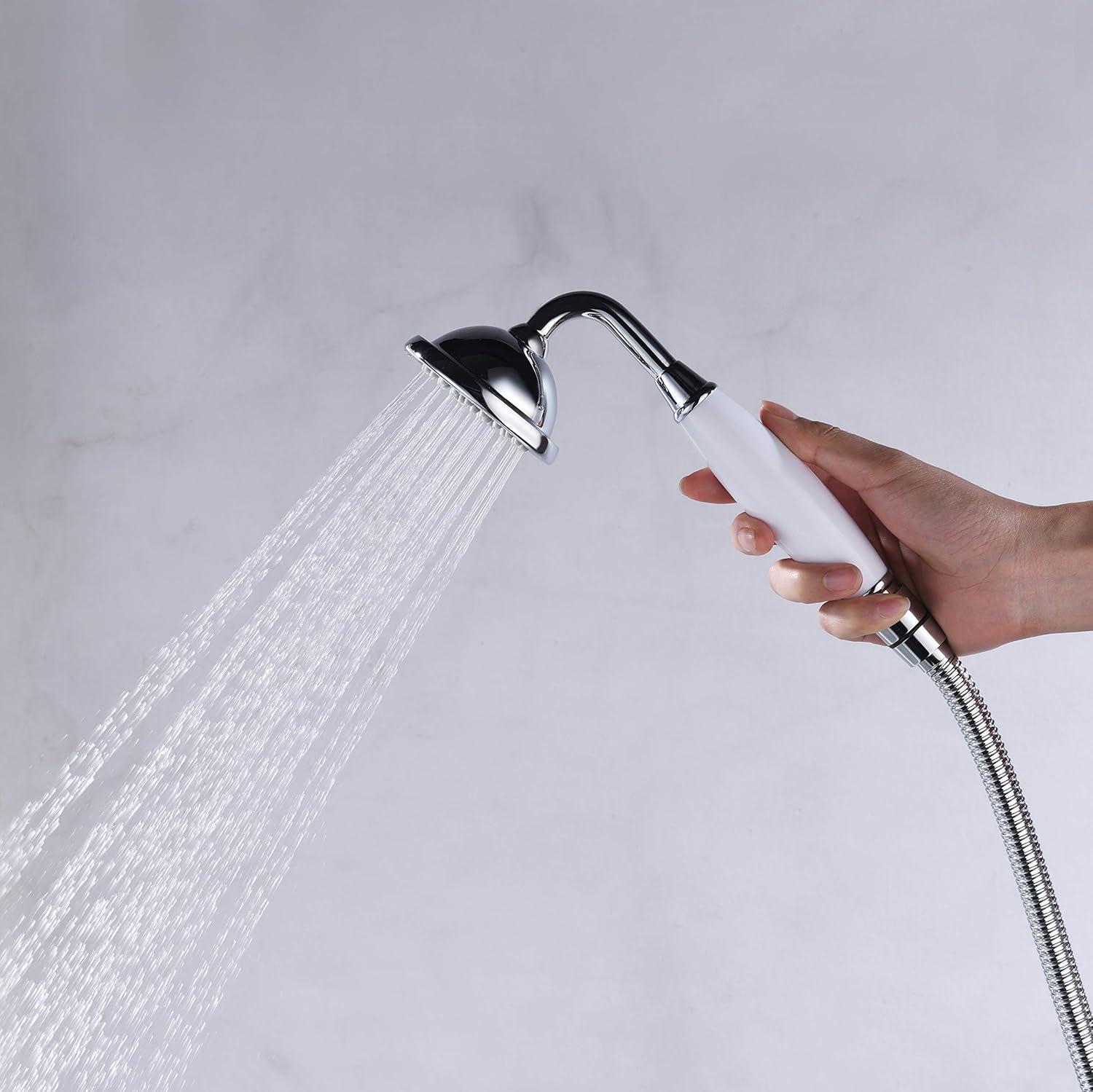 Chrome Freestanding Tub Faucet with Hand Shower