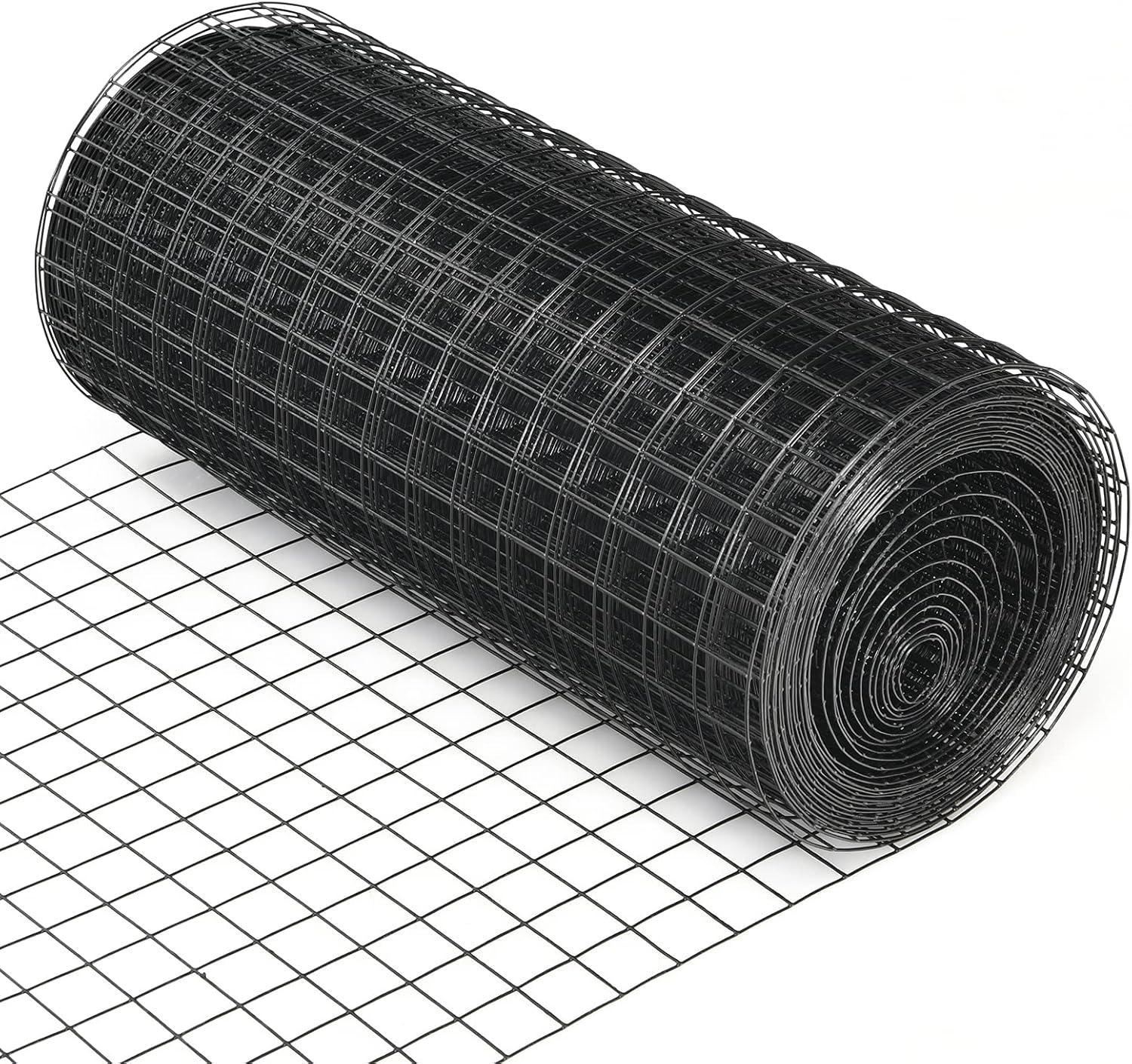 24'' x 50' 1.5inch Hardware Cloth 16 Gauge Black Vinyl Coated Welded Fence Mesh for Home and Garden Fence and Home Improvement Project