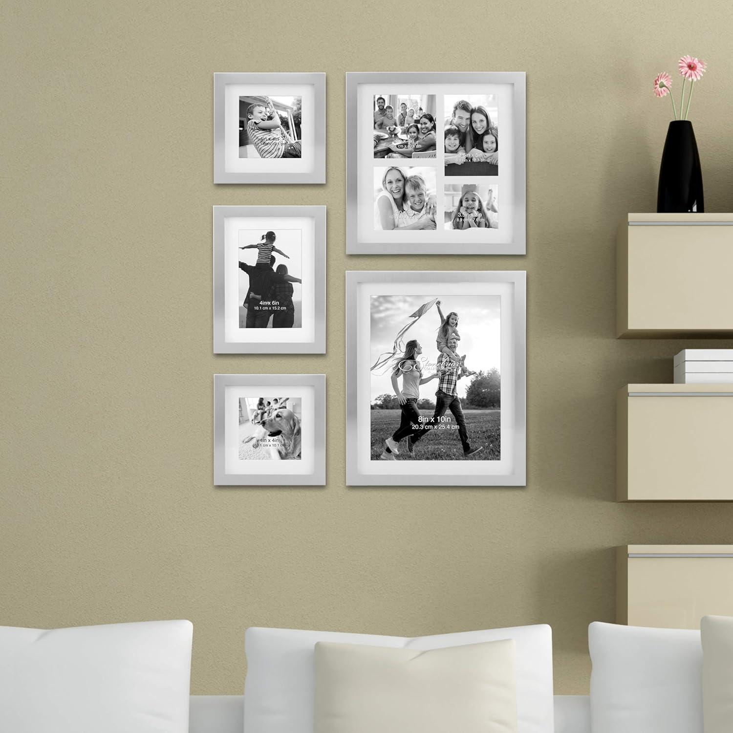 Elegance in Silver: Classic 5-Piece Aluminum Wall Frame Set