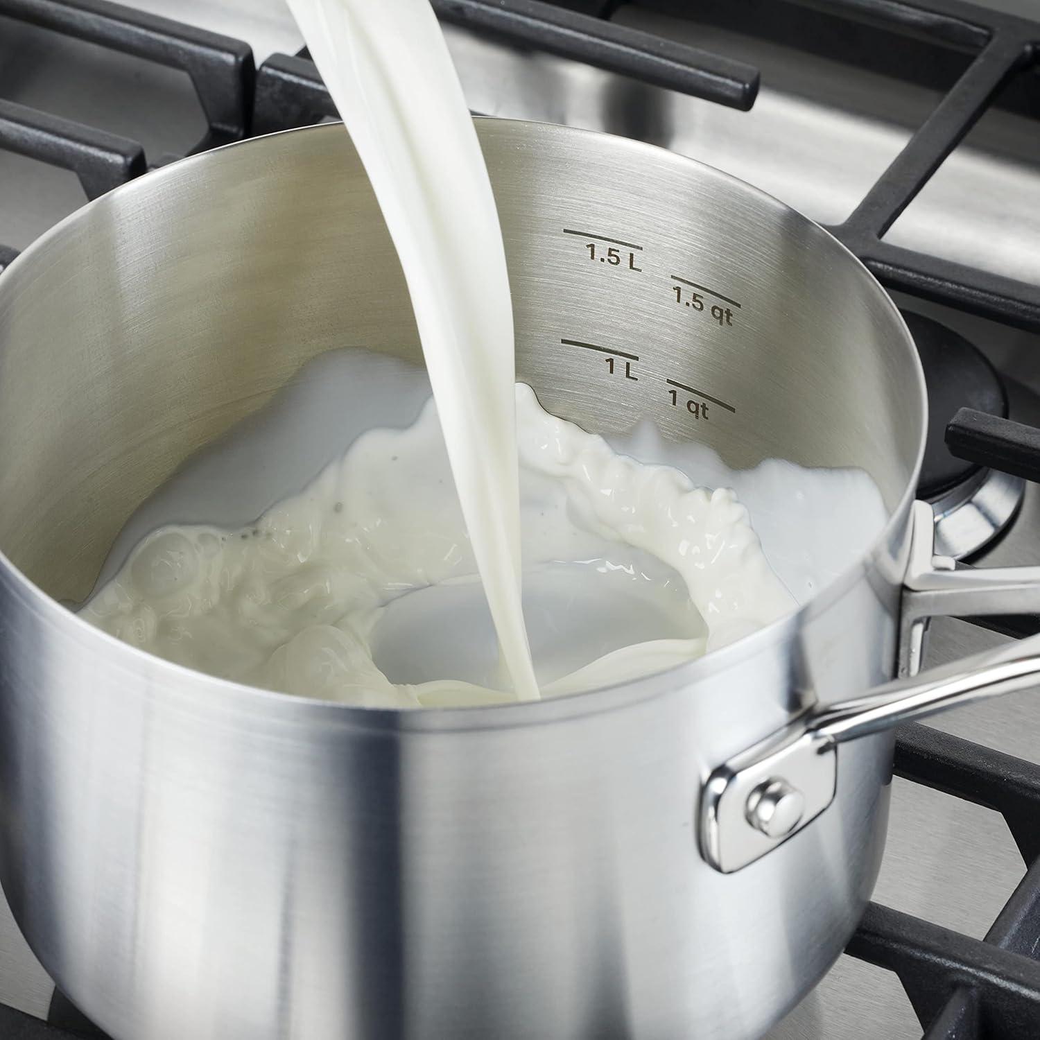 KitchenAid® KitchenAid Stainless Steel Induction Sauce Pan with Measuring Marks and Lid, 2 Quart