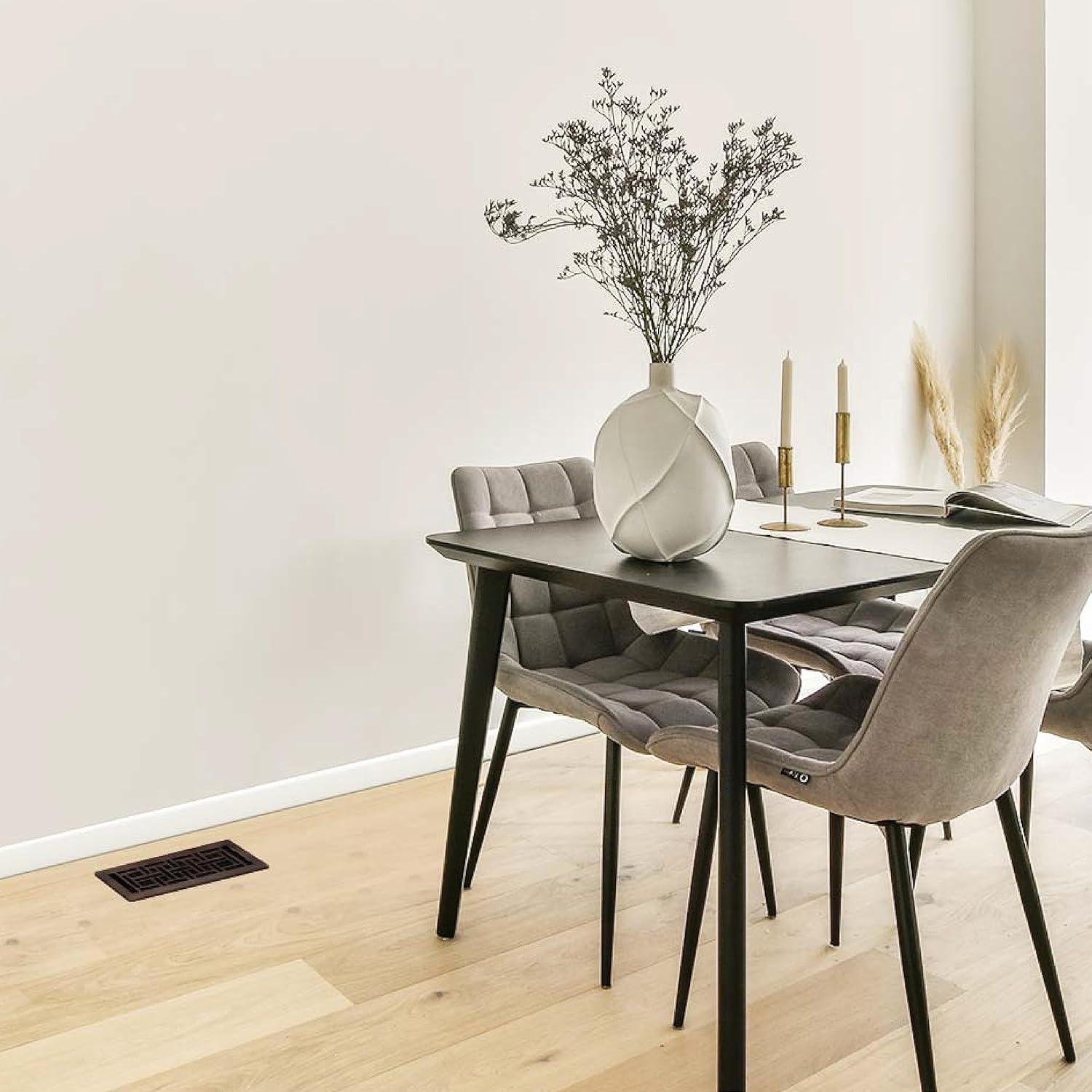 Decor Grates AJH412-RB Oriental Floor Register, 4x12 Inches, Rubbed Bronze Finish