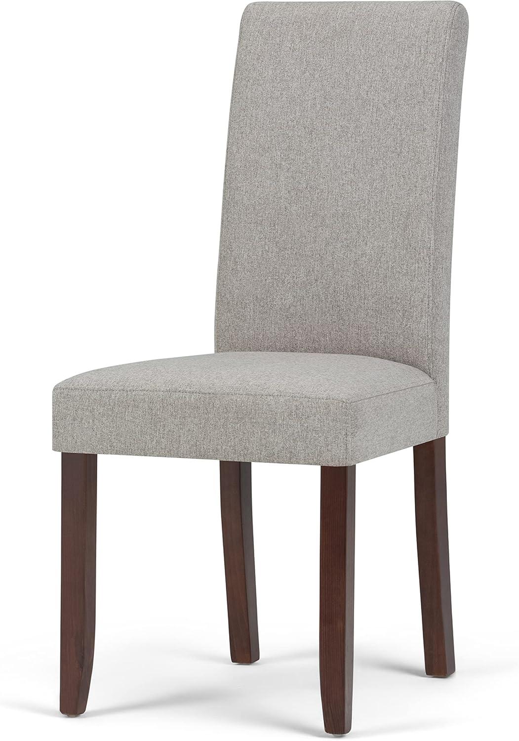 Cloud Grey Linen Upholstered Parsons Side Chair Set