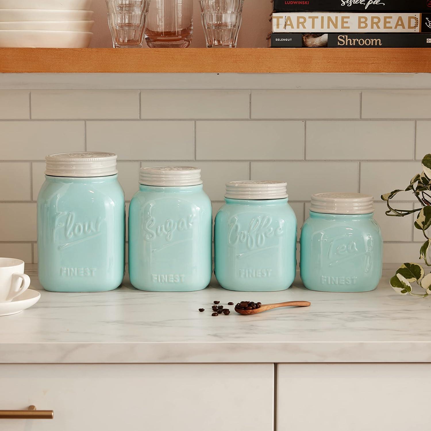 Love Happy Creations LLC Ceramic / Porcelain Canister - Set of 4 (Set of 4)