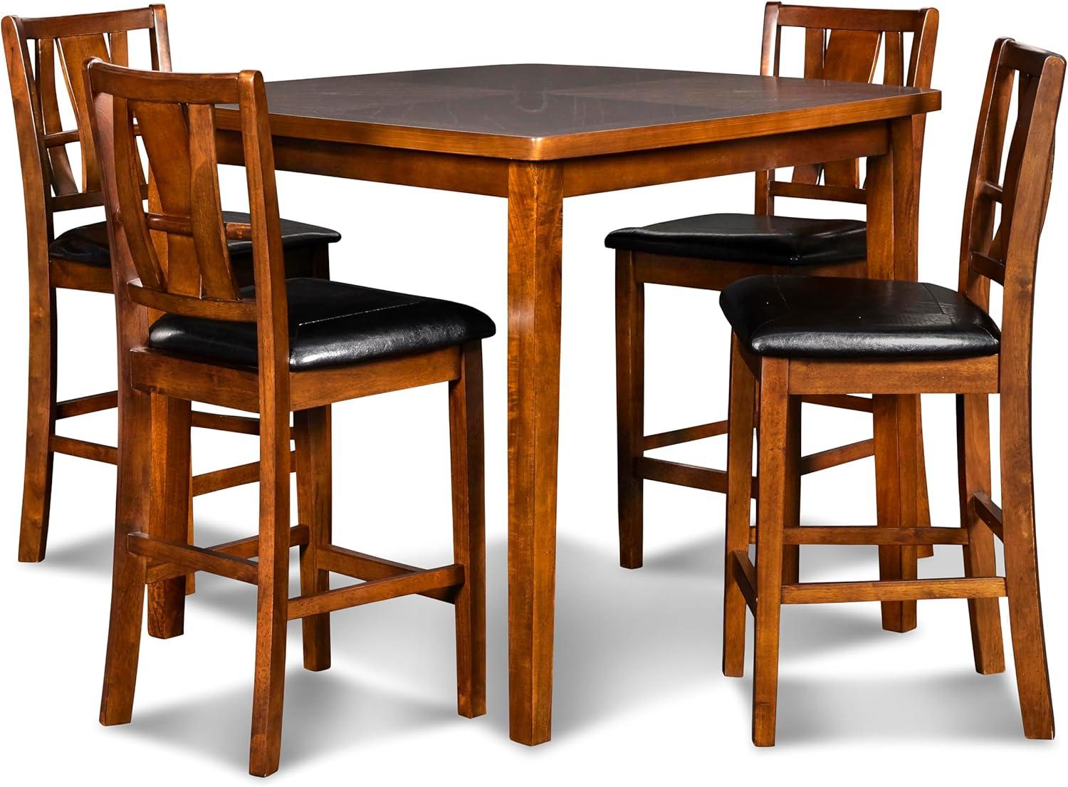 New Classic Furniture Dixon 5-Piece Wood Counter Dining Set in Dark Espresso