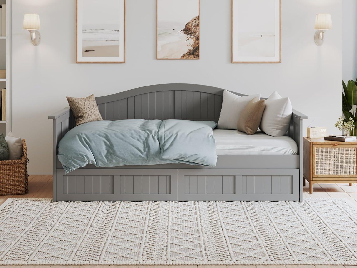 Nantucket Gray Twin Wood Daybed with Storage Drawers