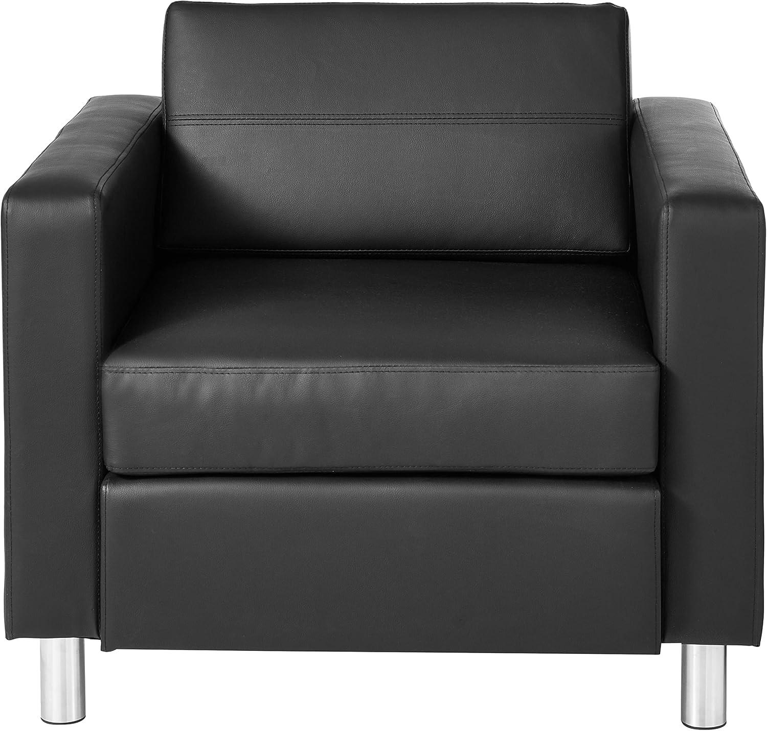 OSP Home Furnishings Pacific Armchair In Black Faux Leather