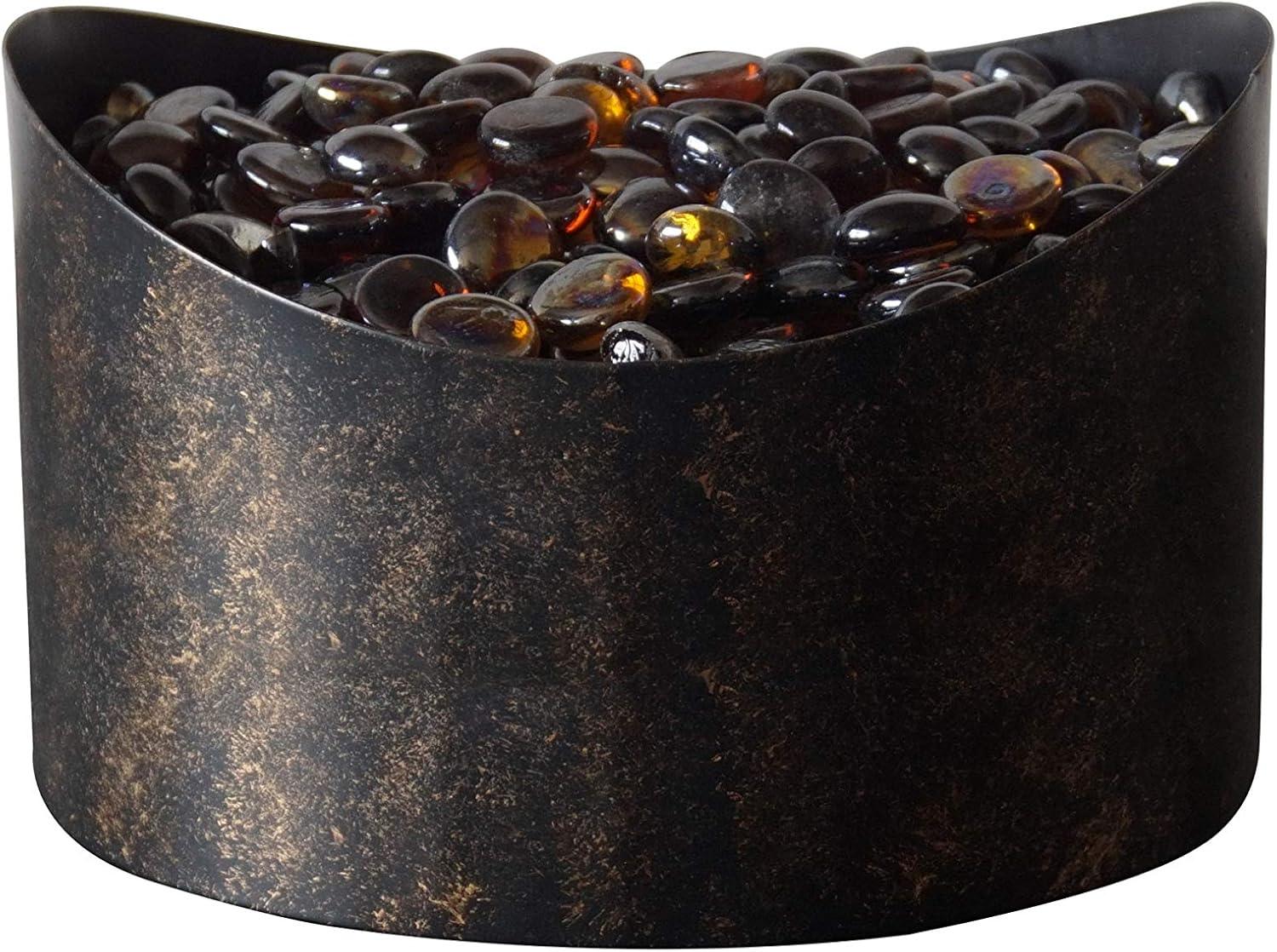 Roxbury Bronze Steel Propane Firebowl for Patio Tables