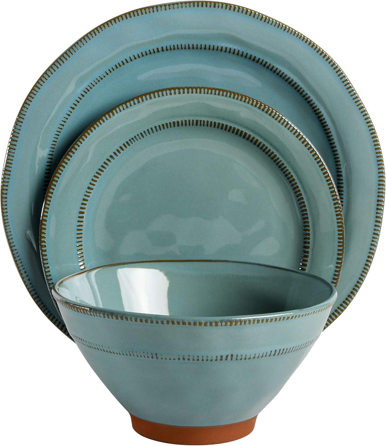 ECLANK 12 Piece Stoneware Dinnerware Set - Service for 4