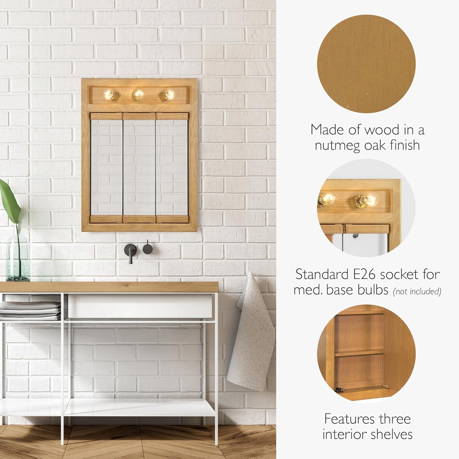 Richland 24-Inch Wood Medicine Cabinet in Nutmeg Oak