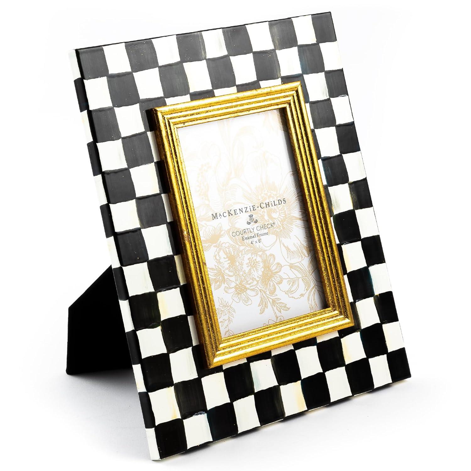 Classic Black and Gold Trim 4x6 Tabletop Photo Frame