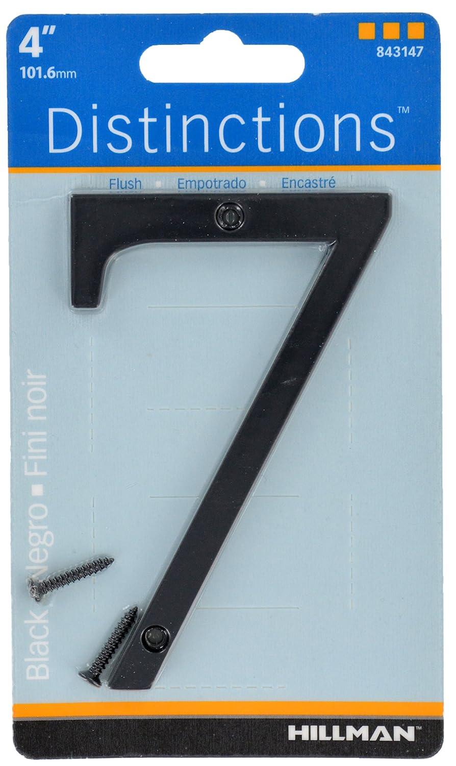 HASWARE House Number Sign 4 inch Modern Door Numbers Signage Plaque Street Home Address Numerals Zinc Alloy (7, Black)